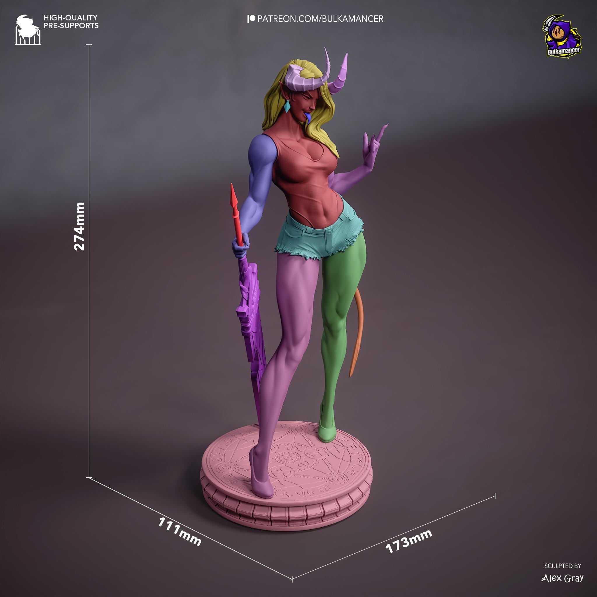 Atheist Devil – Demon Pinup Display Statue | 3D Printed Resin Figure | Unpainted Collectible Model