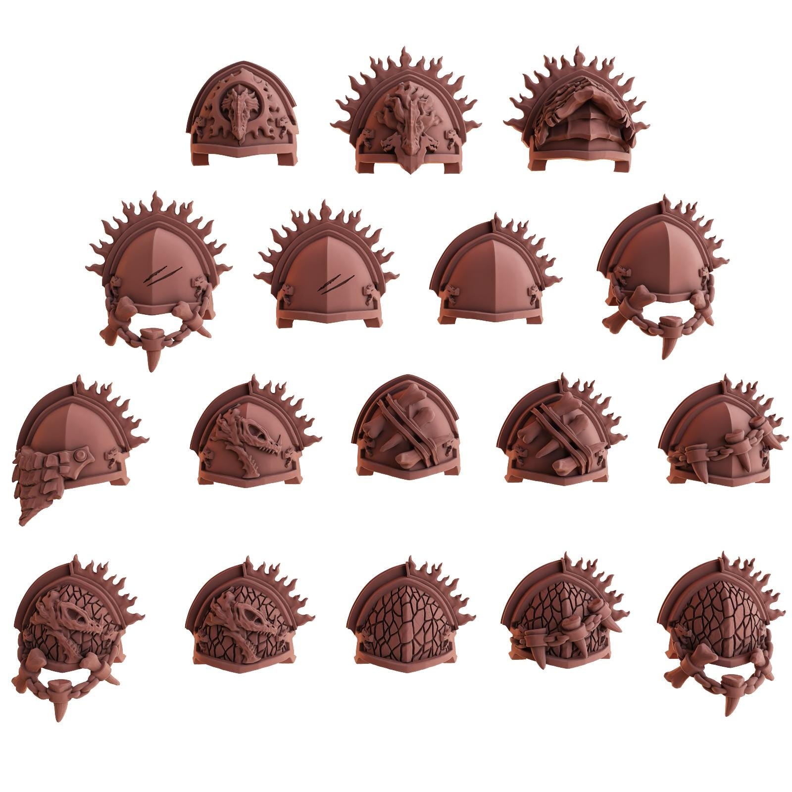 Fire Lizards shoulder pad x20 - DakkaDakka - Grimdark - Salamander Proxy