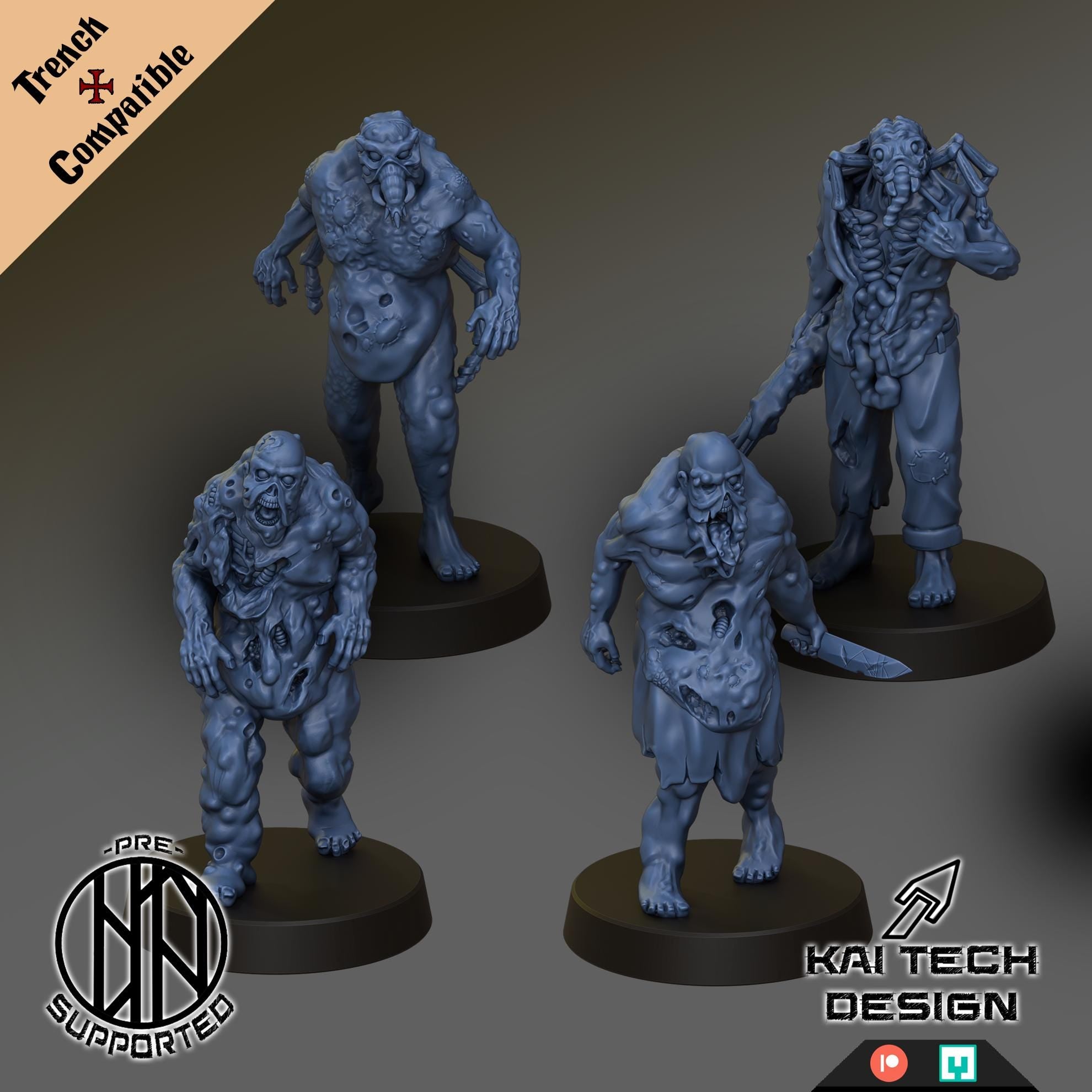 Trench Crusade Compatible - Cult Of The Black Grail Warband Set With Bases