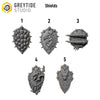 Anvil Wardens Shields x10 | Salamander Proxy | 32mm Grimdark Conversion Bitz