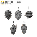 Anvil Wardens Shields x10 | Salamander Proxy | 32mm Grimdark Conversion Bitz