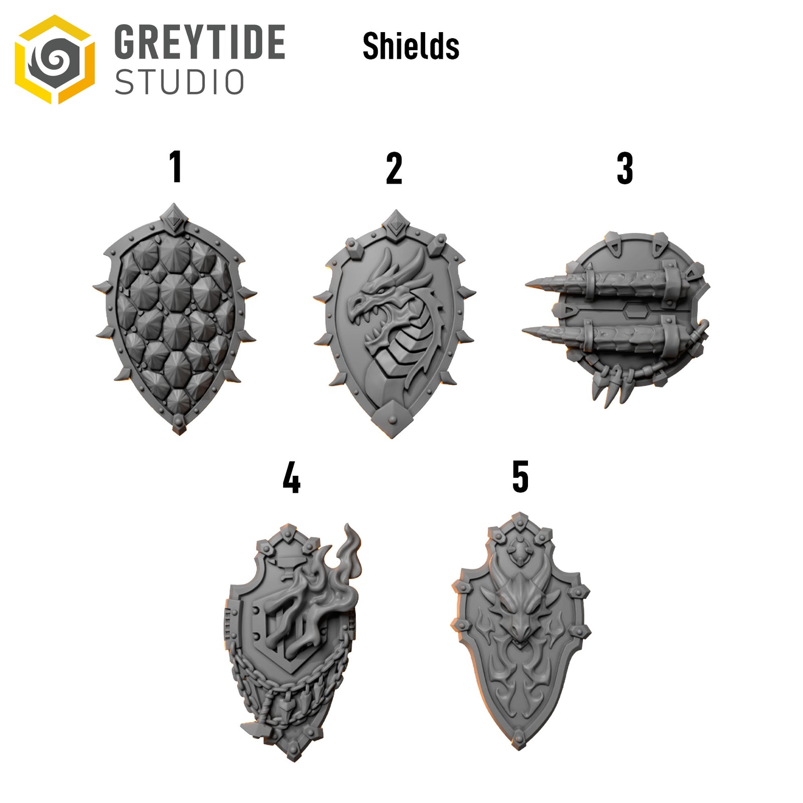 Anvil Wardens Shields x10 | Salamander Proxy | 32mm Grimdark Conversion Bitz