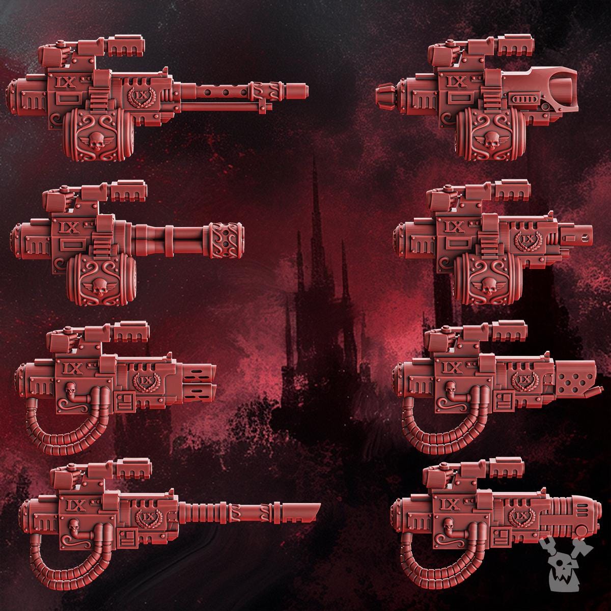 Bits - Crimson Wings Heavy Weapons x10 - Dakka Dakka - Blood Angels proxy - HH