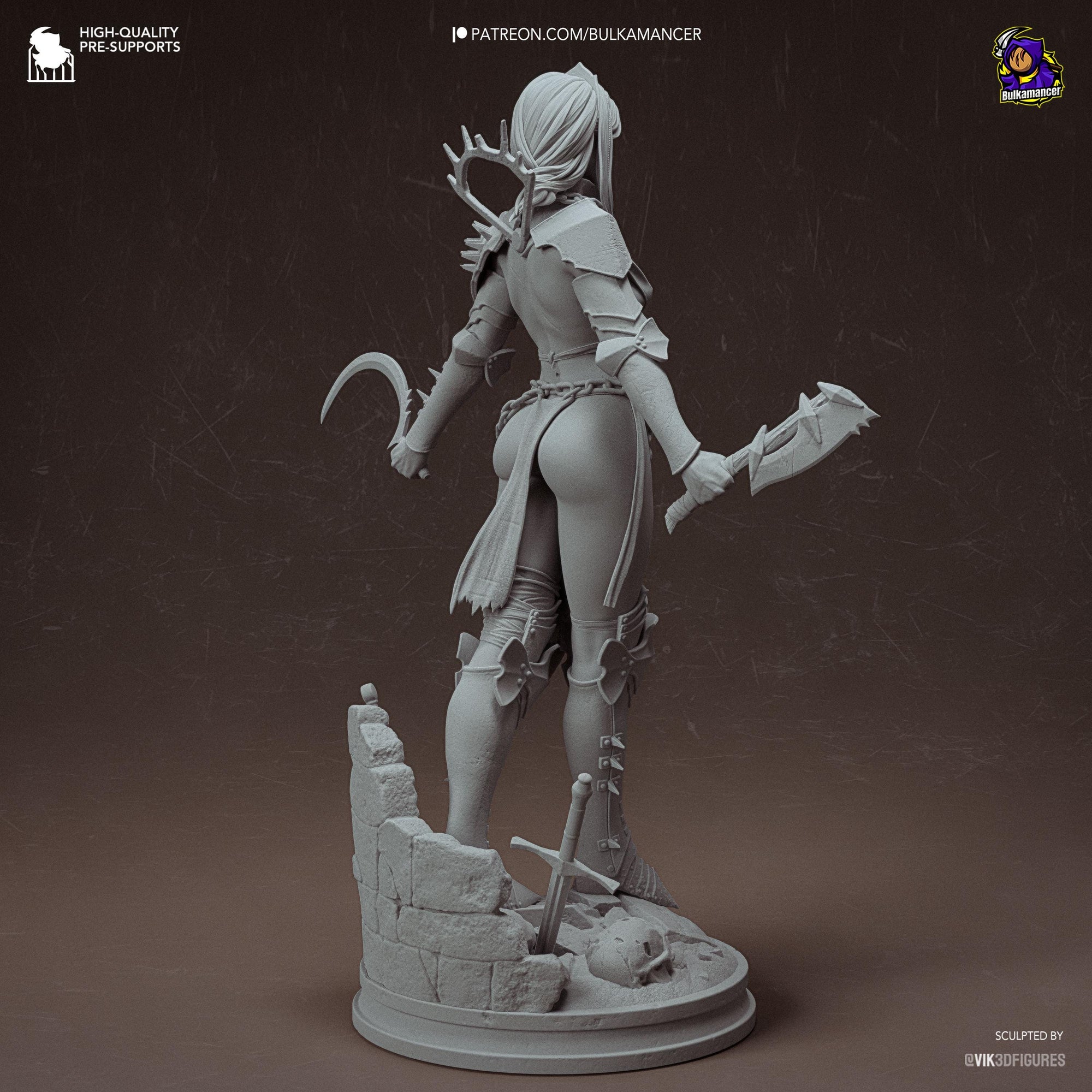 Clang – Dark Fantasy Executioner Display Statue | 3D Printed Resin Figure | Unpainted Collector Model