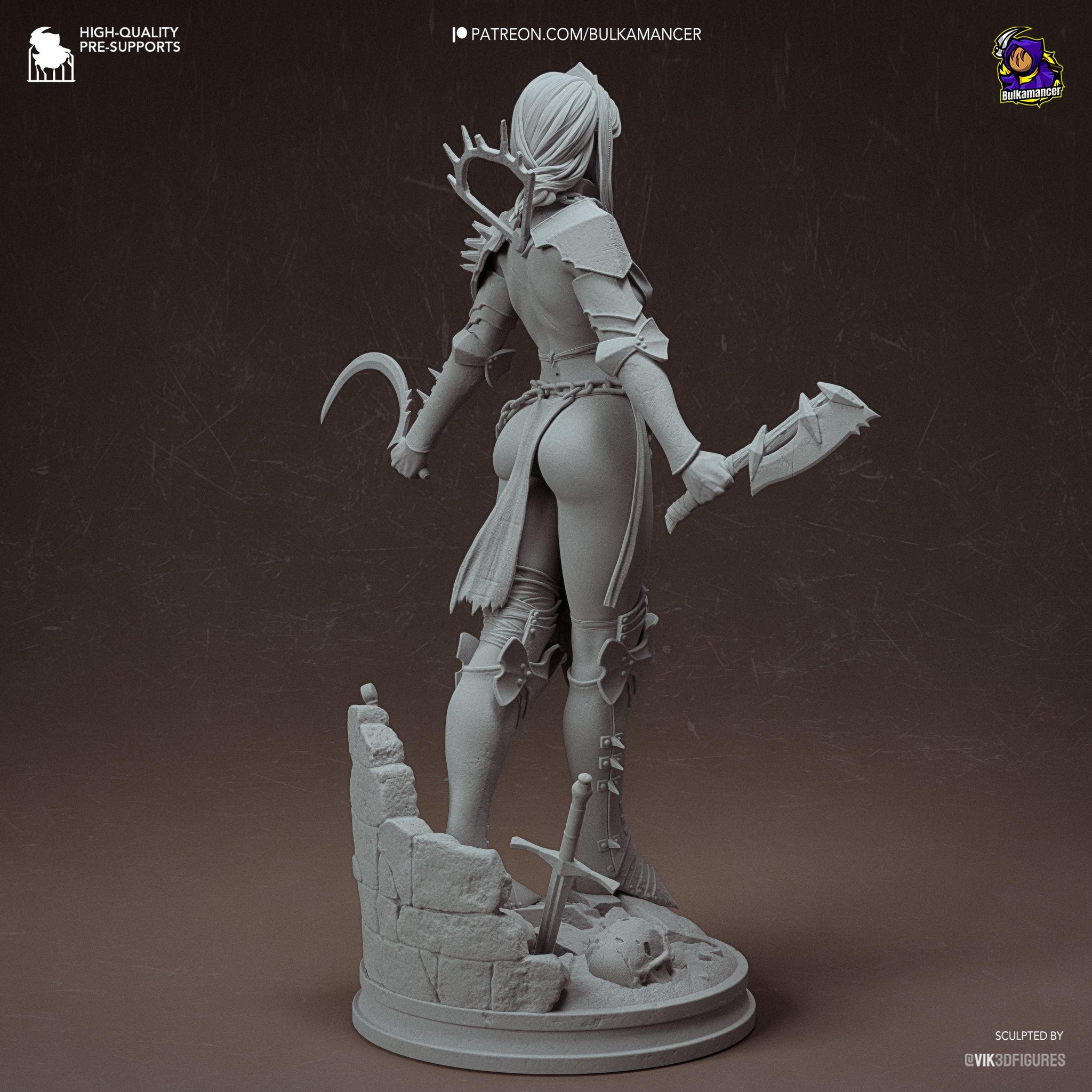 Clang – Dark Fantasy Executioner Display Statue | 3D Printed Resin Figure | Unpainted Collector Model