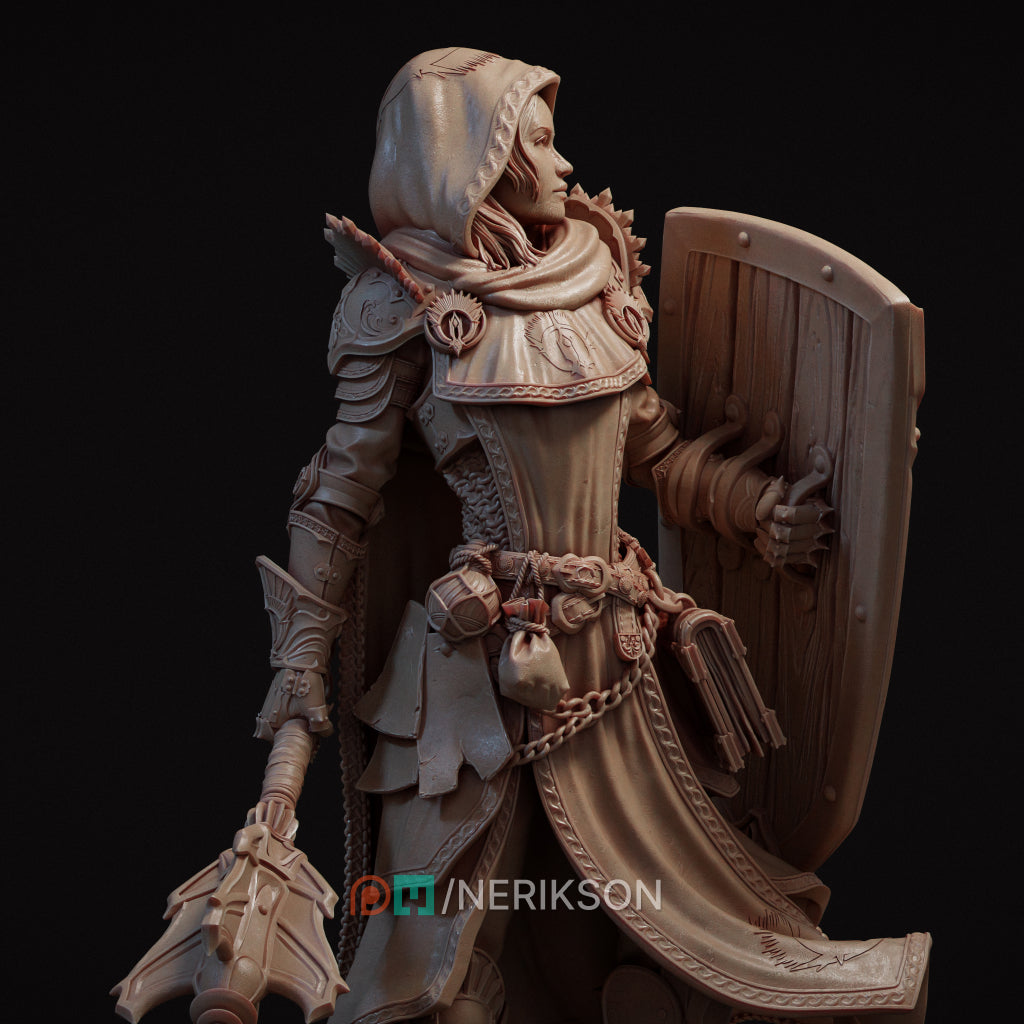 Madeleine Cleric of Light | Fantasy Cleric Figure | Unpainted Resin Display