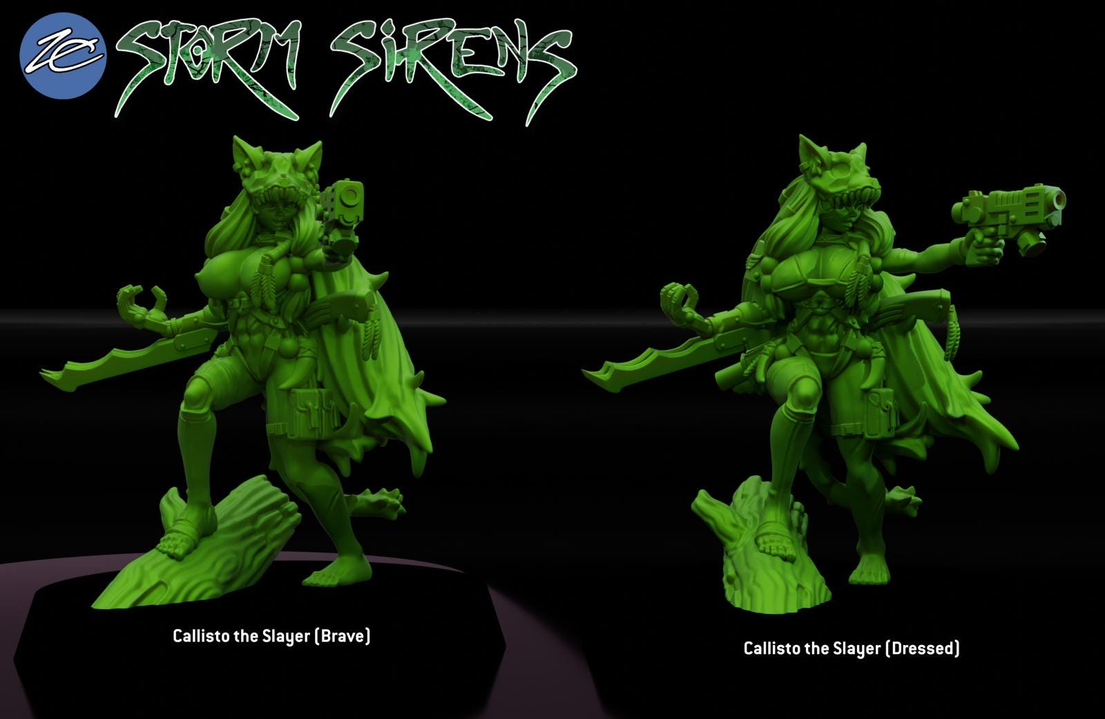 Callisto the Slayer – Storm Sirens Hero | Sci-Fi Female Commander | Imperial Guard-Style Proxy Miniature