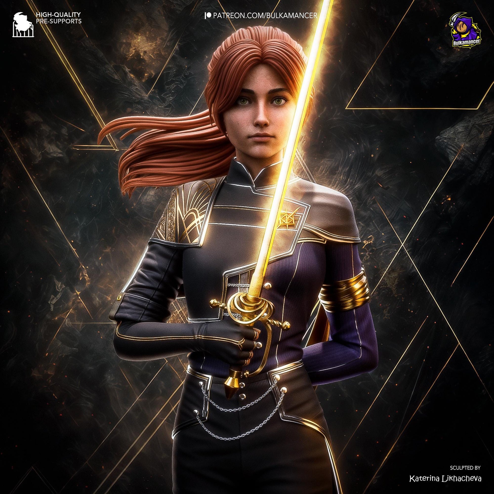 a woman with a sword in her hand