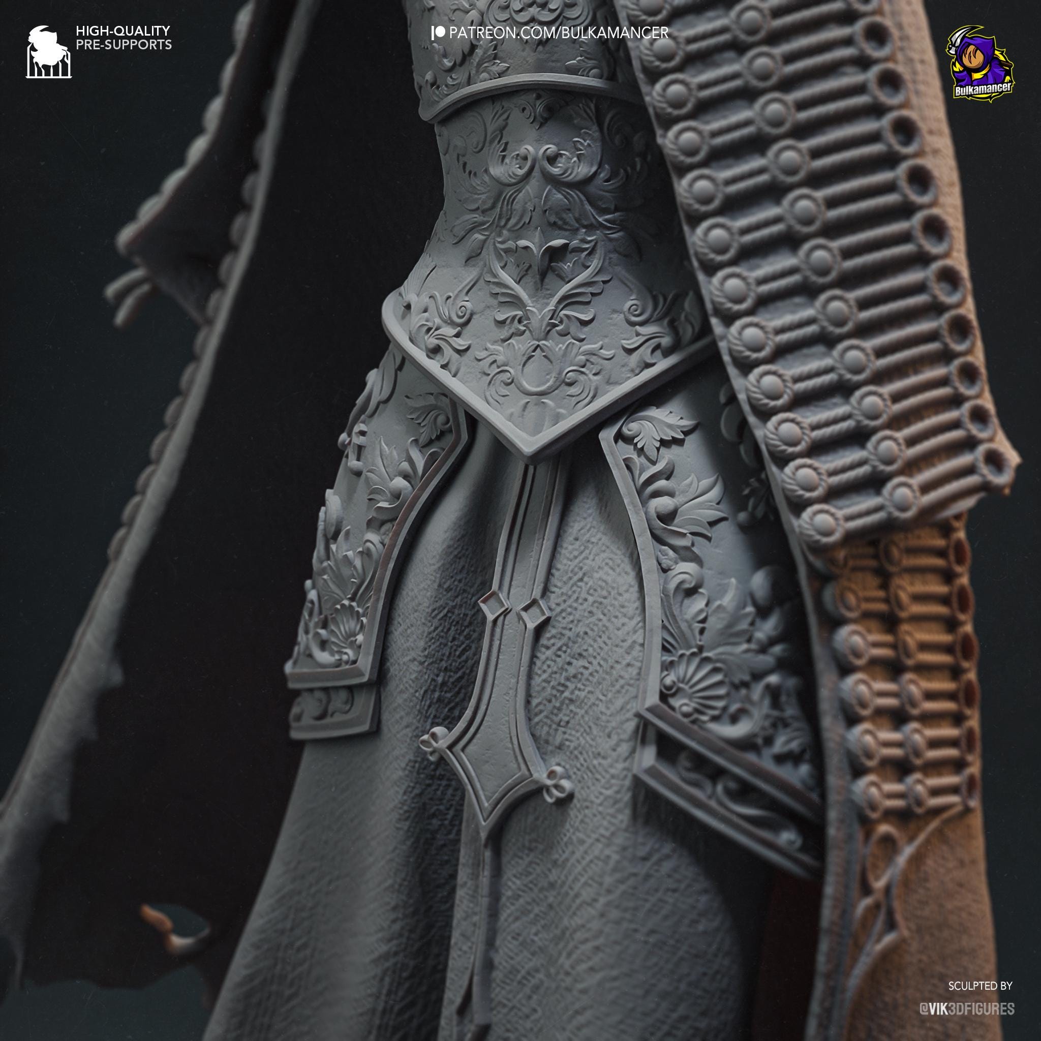 a close up of a statue of a man in armor