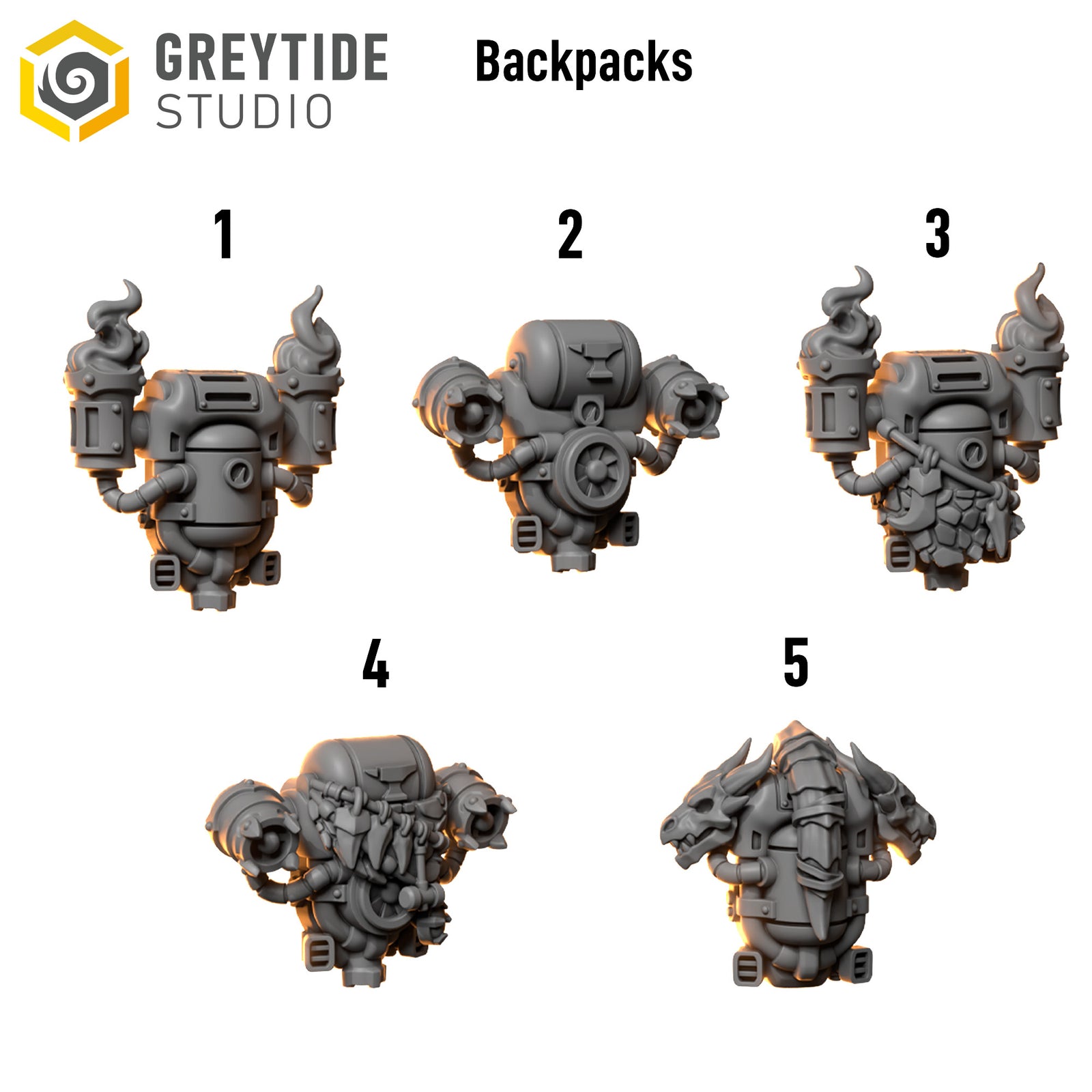 Anvil Wardens Backpack x10 | Grimdark Sci-Fi Resin Bitz | Salamander Proxy bits