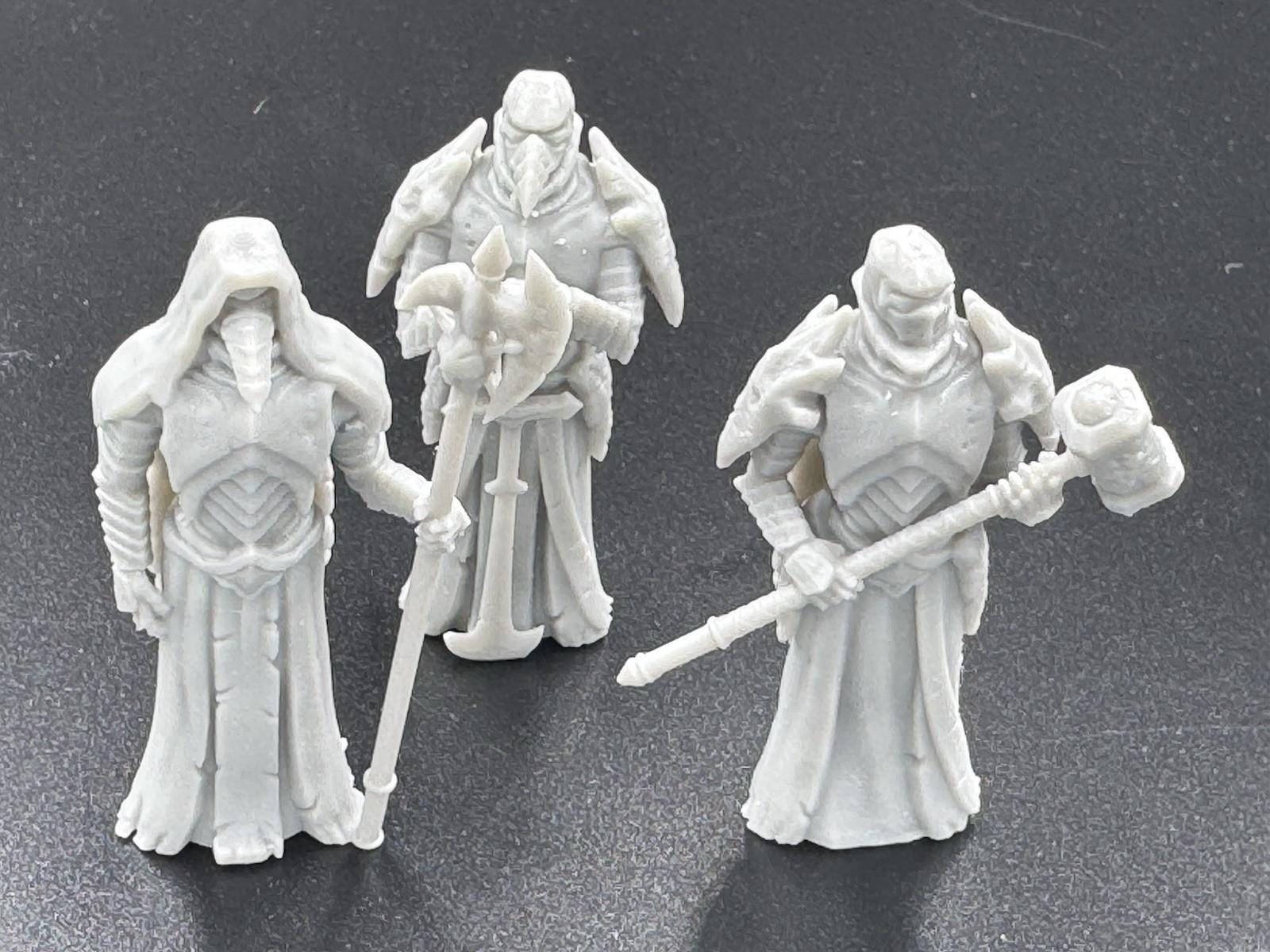 Trench Crusade Compatible- Black Grail Plague Knights. -With Bases- ABS Resin