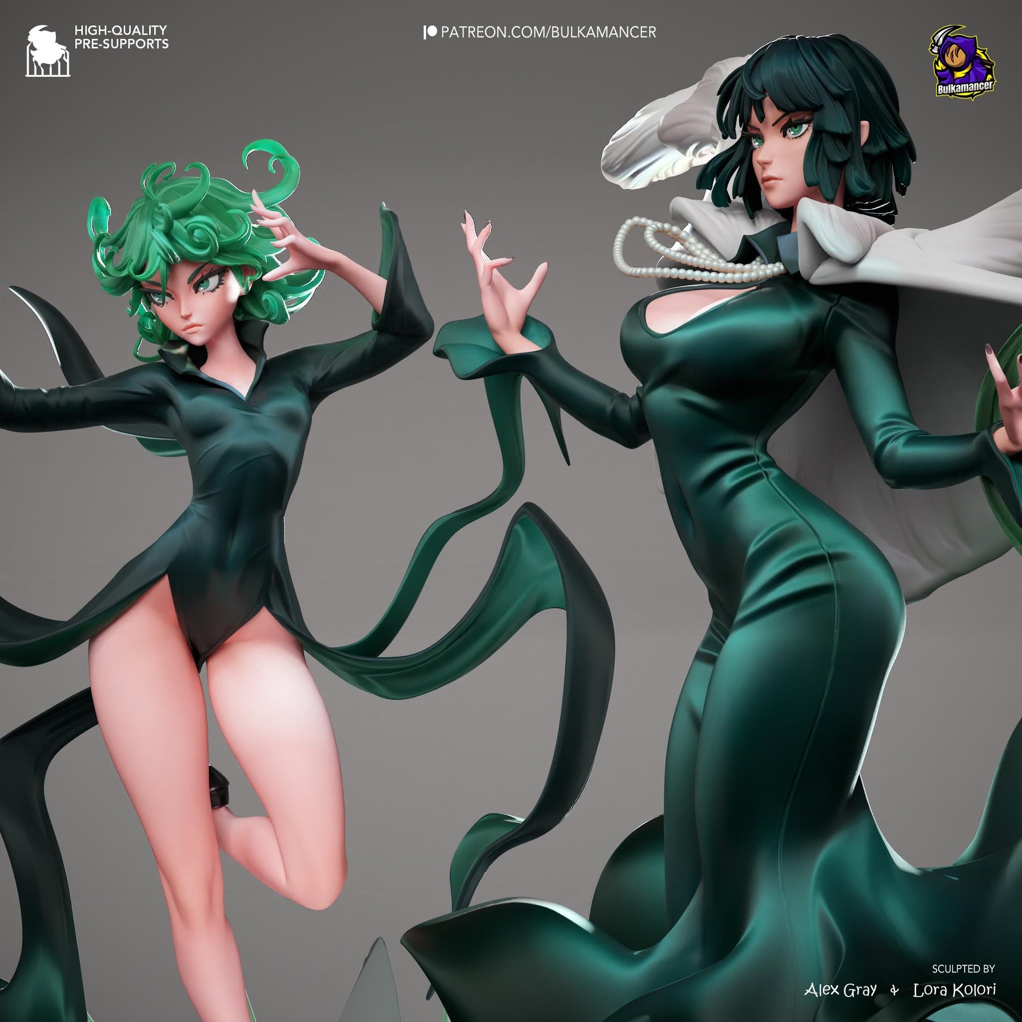 Psychic Duo Display Statue | Dynamic Resin Art Sculpture | Unpainted & Unassembled | High-Detail Collector Figurine | Bulkamancer