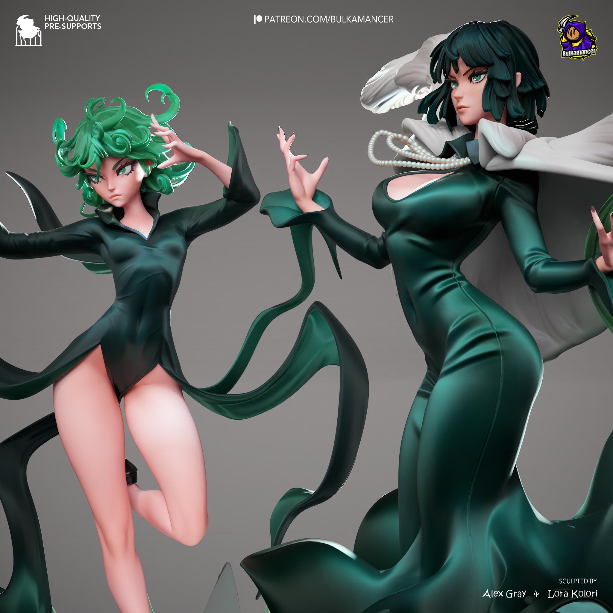Psychic Duo Display Statue | Dynamic Resin Art Sculpture | Unpainted & Unassembled | High-Detail Collector Figurine | Bulkamancer