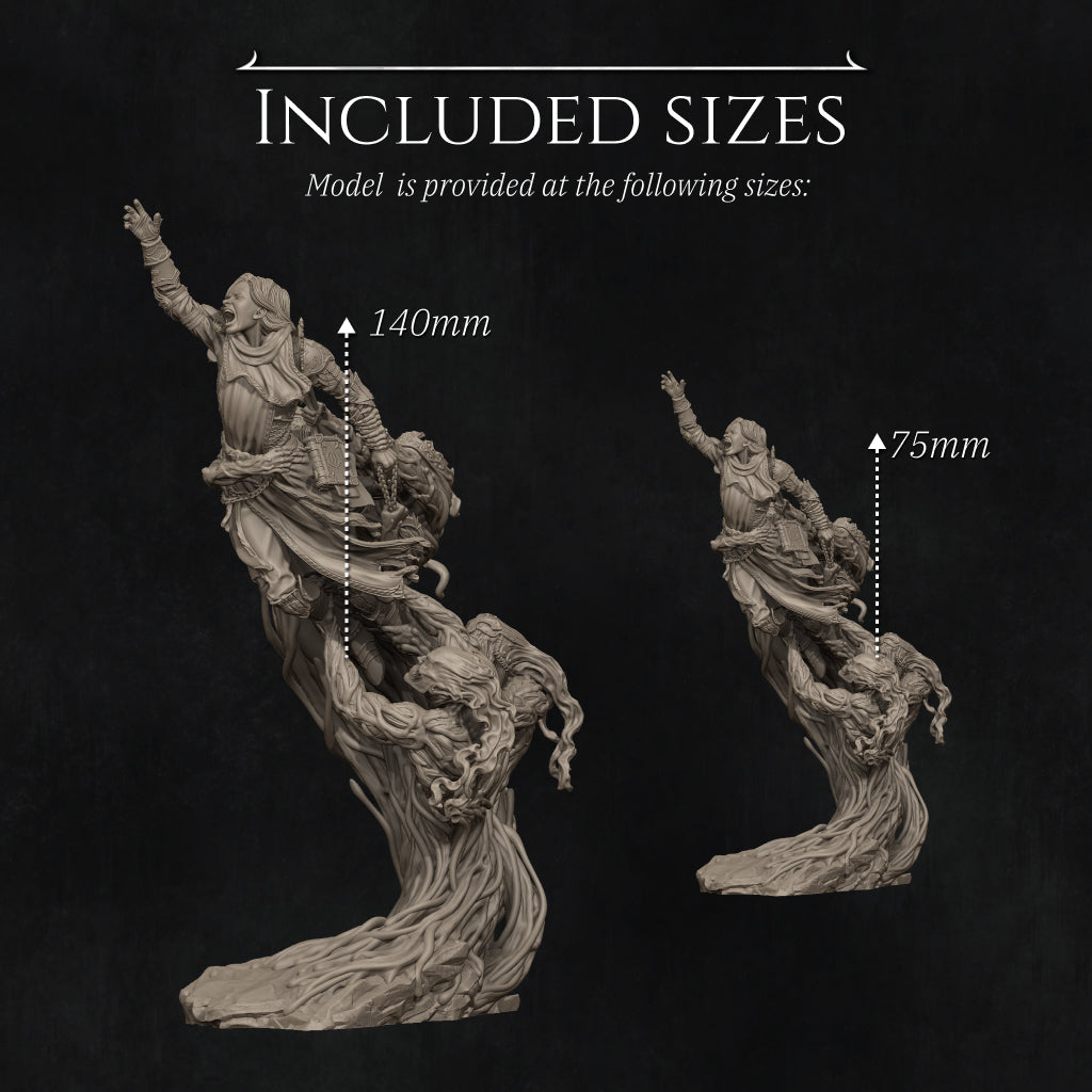 Torment of Faith Statue • Fantasy Figure • 75mm or 140mm • Unpainted • Nerikson