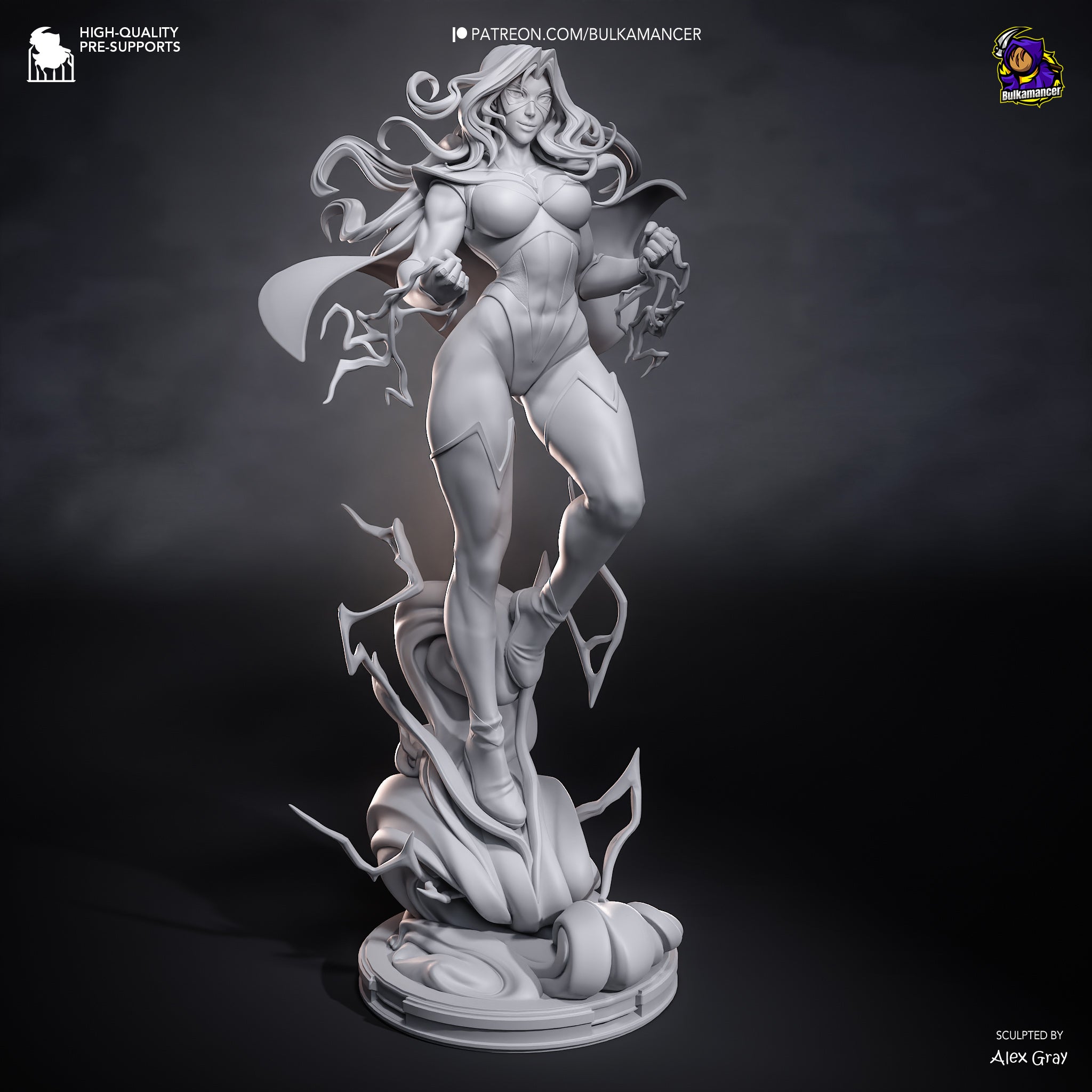 Bright Cardigan Resin Statue • Heroine Display Figure  Unpainted Collector Model