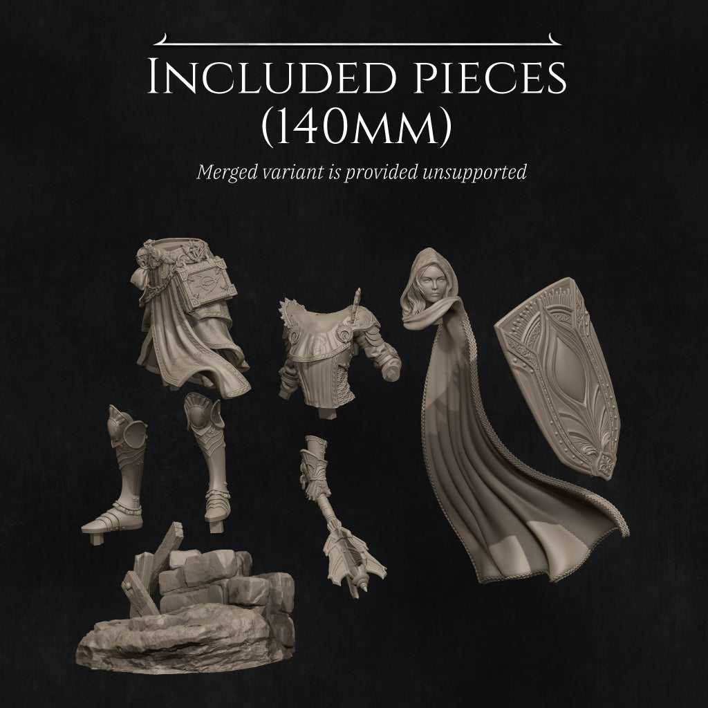 Madeleine Cleric of Light | Fantasy Cleric Figure | Unpainted Resin Display