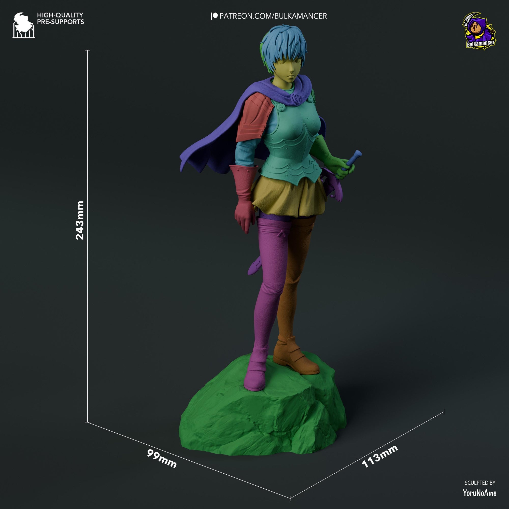 Unit Commander Unpainted Resin Statue | Female Knight Commander Figure | Fantasy Armor Display Model
