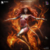 Blazing Rebirth – Elemental Fire Sorceress Display Statue | Large 3D Printed Resin Sculpture | Unpainted Collector Model