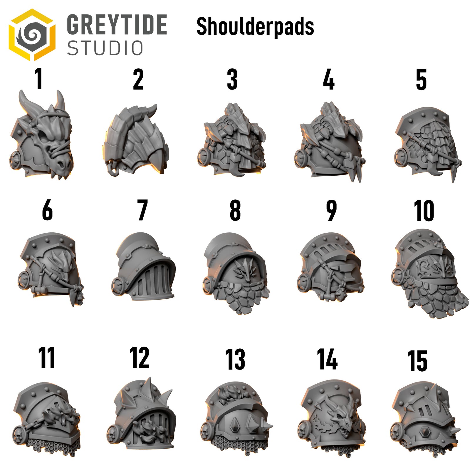 Anvil Wardens Assorted Shoulders x20 | Salamander Proxy | Grimdark Shoulder Pads