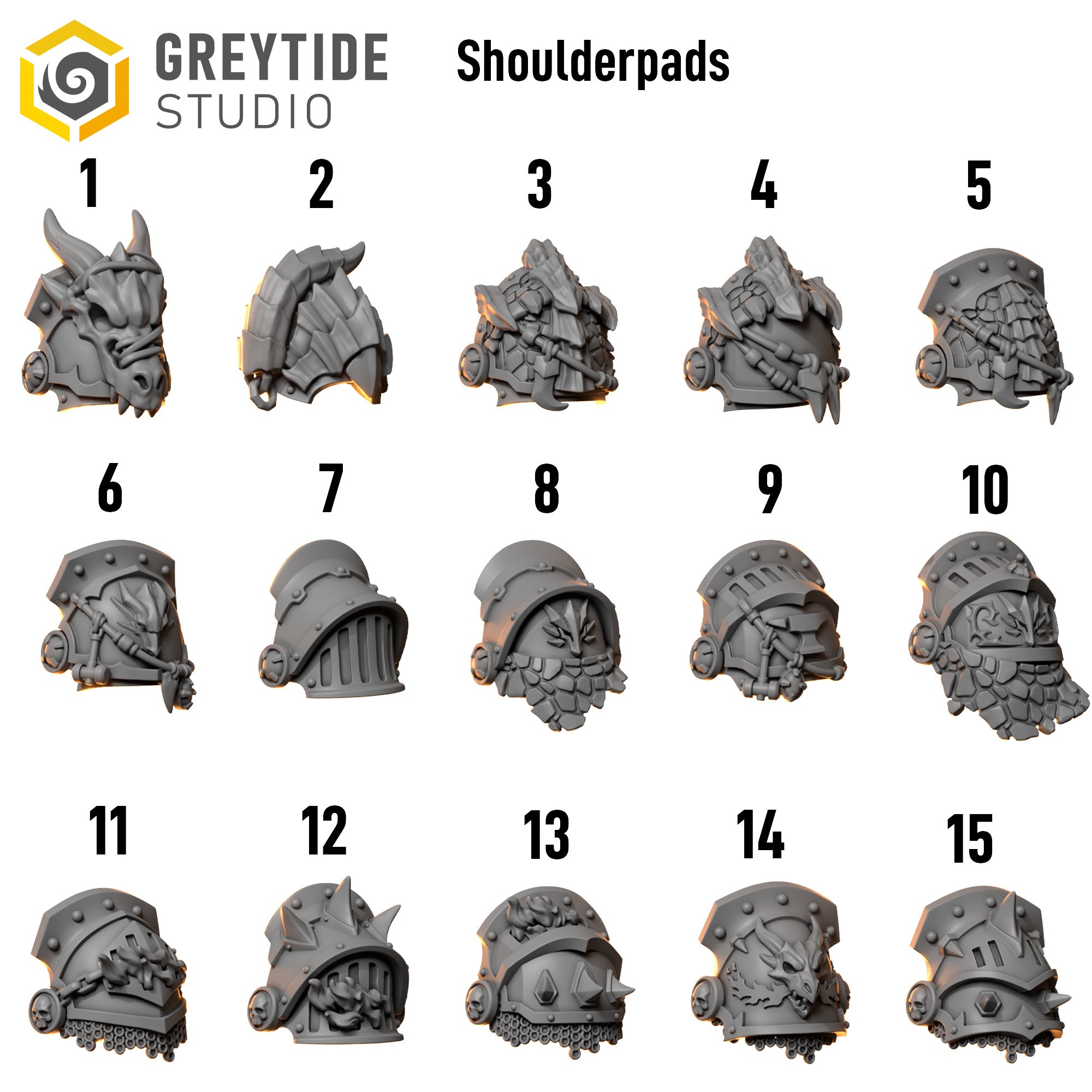 Anvil Wardens Assorted Shoulders x20 | Salamander Proxy | Grimdark Shoulder Pads