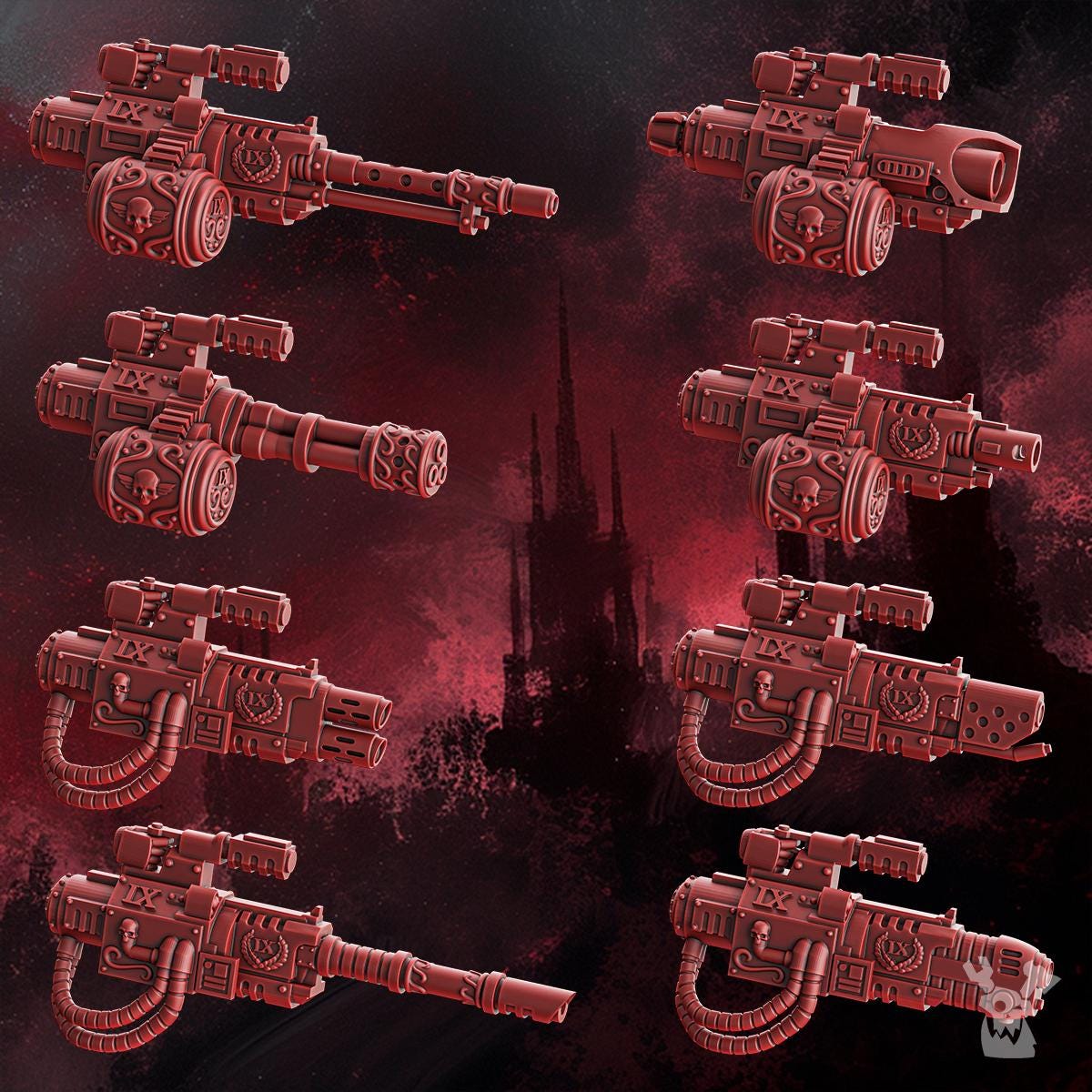 Bits - Crimson Wings Heavy Weapons x10 - Dakka Dakka - Blood Angels proxy - HH