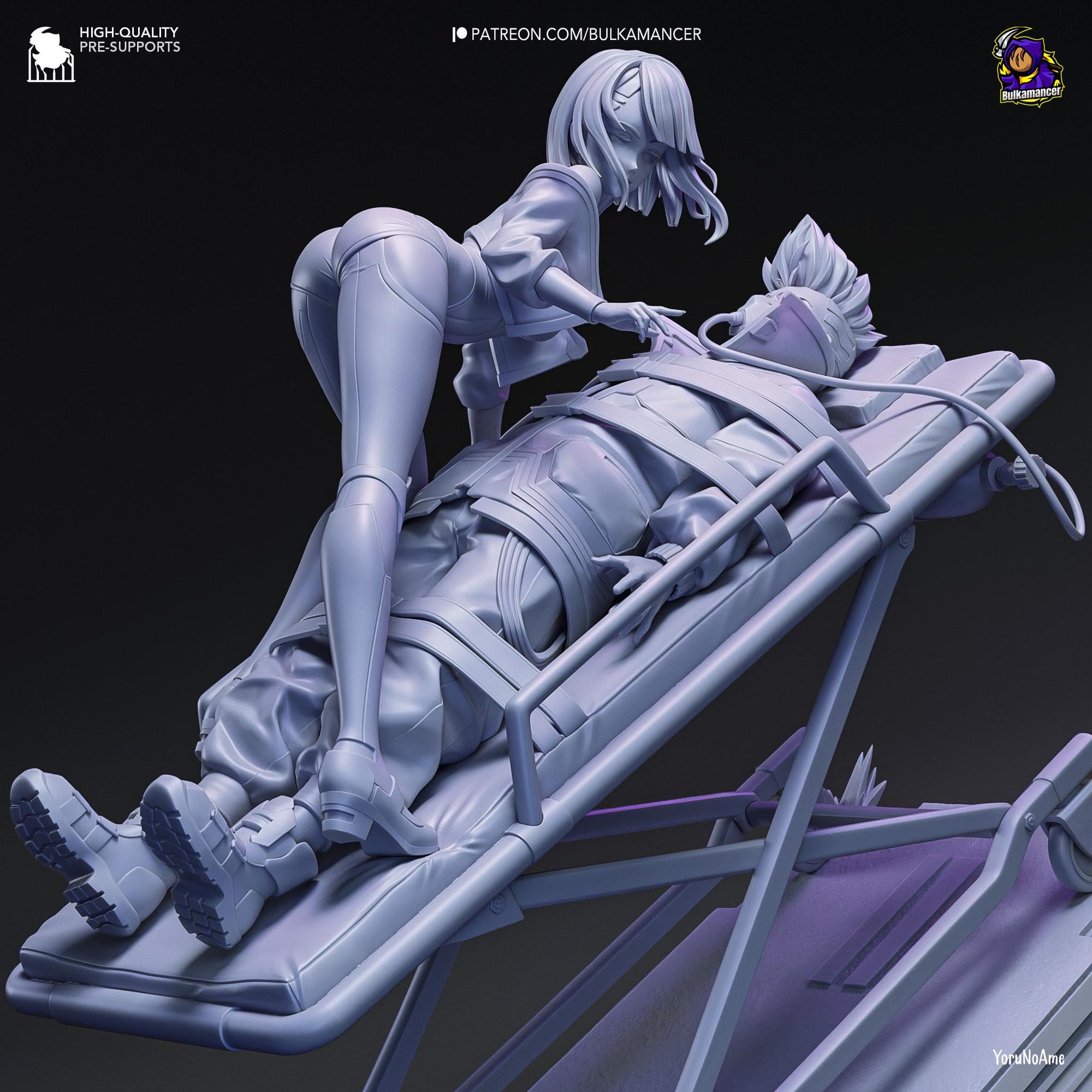 Lucy & David Unpainted Resin Figurine | Cyberpunk Edgerunners Collector Statue