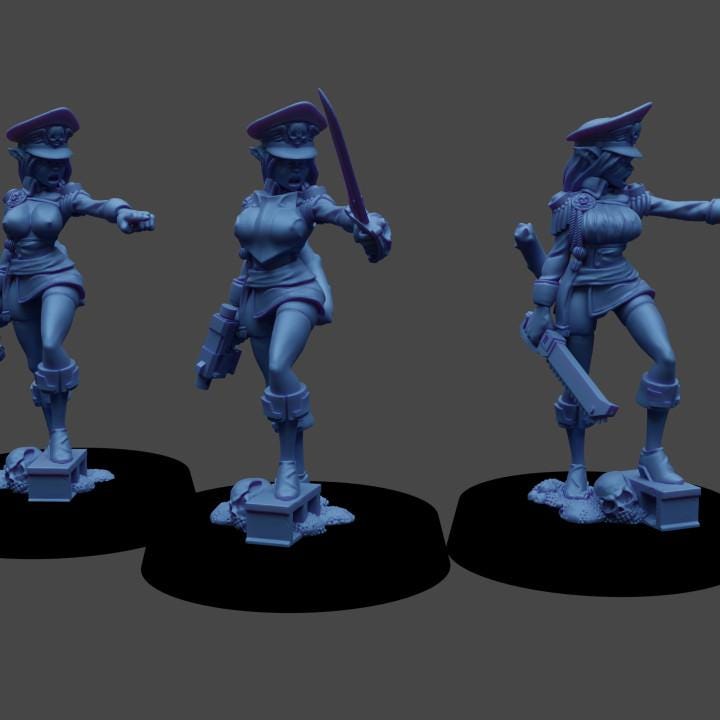 Nyokan Commissar – Sci-Fi Officer Hero | Feline Commander | Imperial Guard-Style Proxy Miniature