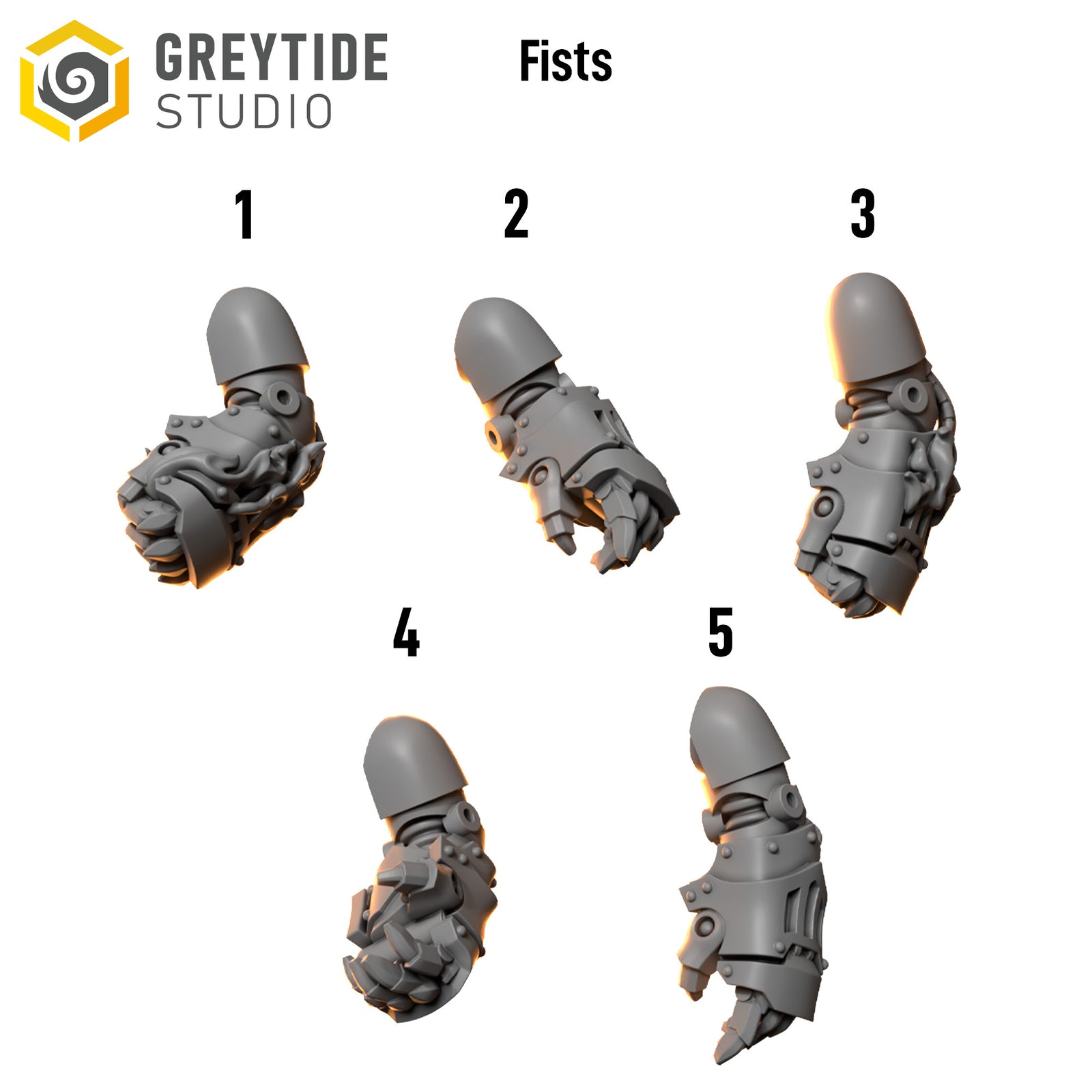 Anvil Wardens Fist x10 | Salamander Proxy Resin Bitz | 32mm Grimdark Power Fists