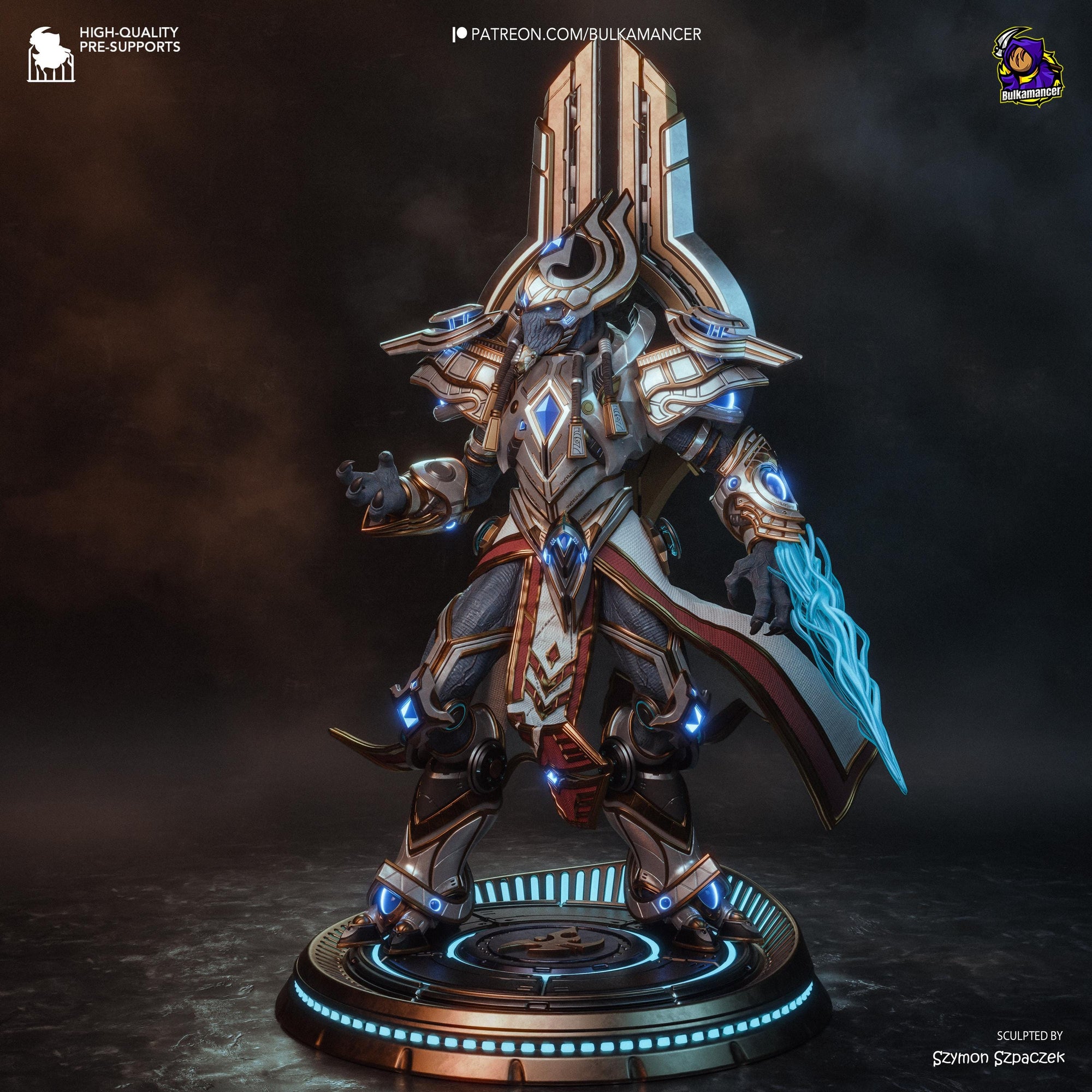 Hierarch of the Firstborn – Large Sci-Fi Display Statue | 3D Printed Resin Sculpture | Unpainted Collectible