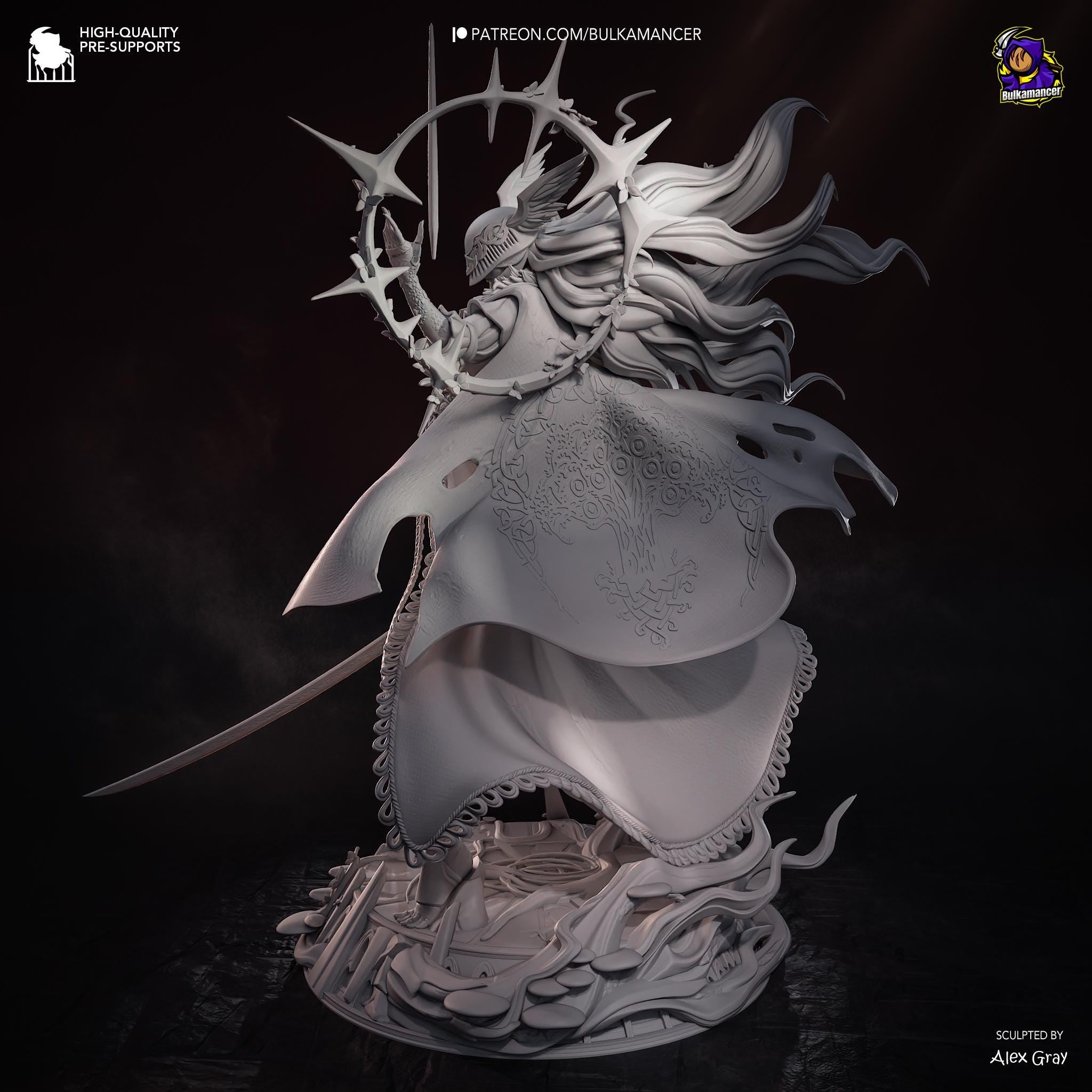Blade of Rot Unpainted Resin Statue | Corrupted Sword Saint Warrior | Dark Fantasy Display Figure