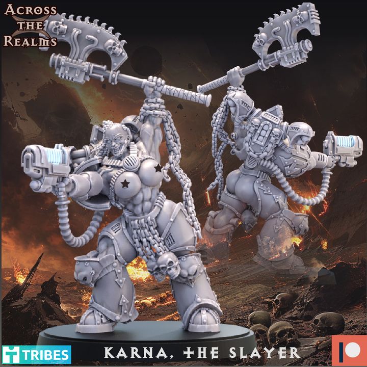 Karna The Slayer Miniature • Grimdark Heavy Berserker • Chaos Style Proxy