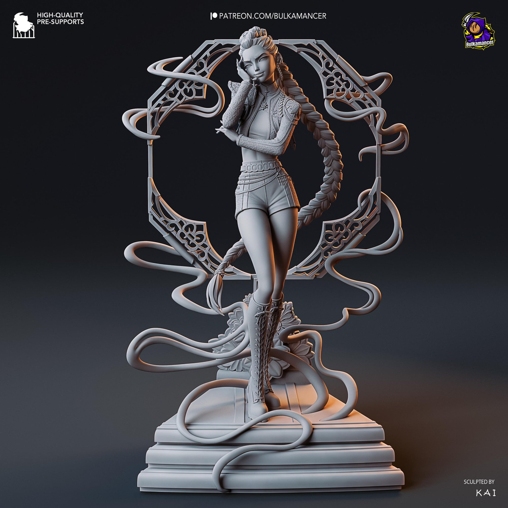 Golden Vocalist” – Unpainted Resin Statue by Bulkmancer | K-Pop Demon Hunter