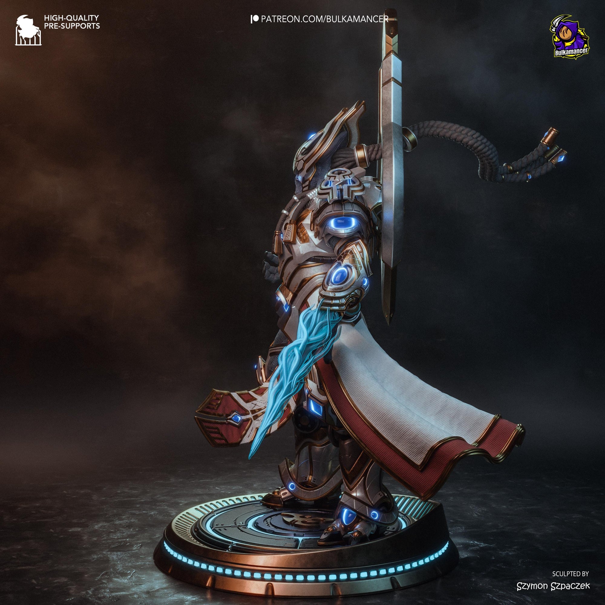 Hierarch of the Firstborn – Large Sci-Fi Display Statue | 3D Printed Resin Sculpture | Unpainted Collectible
