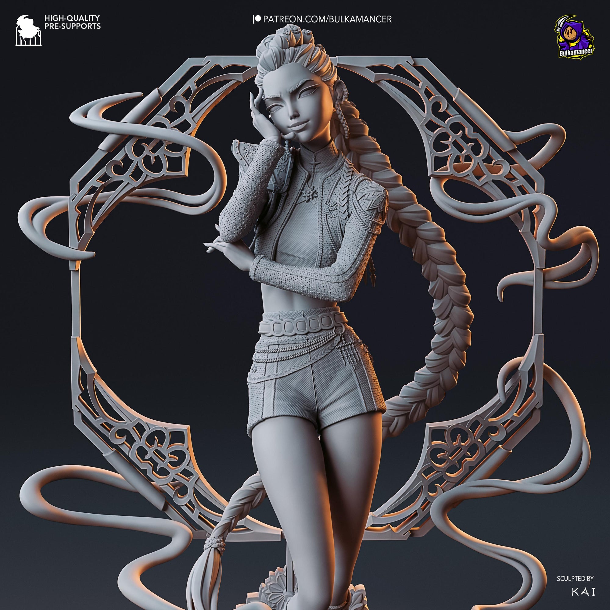 Golden Vocalist” – Unpainted Resin Statue by Bulkmancer | K-Pop Demon Hunter