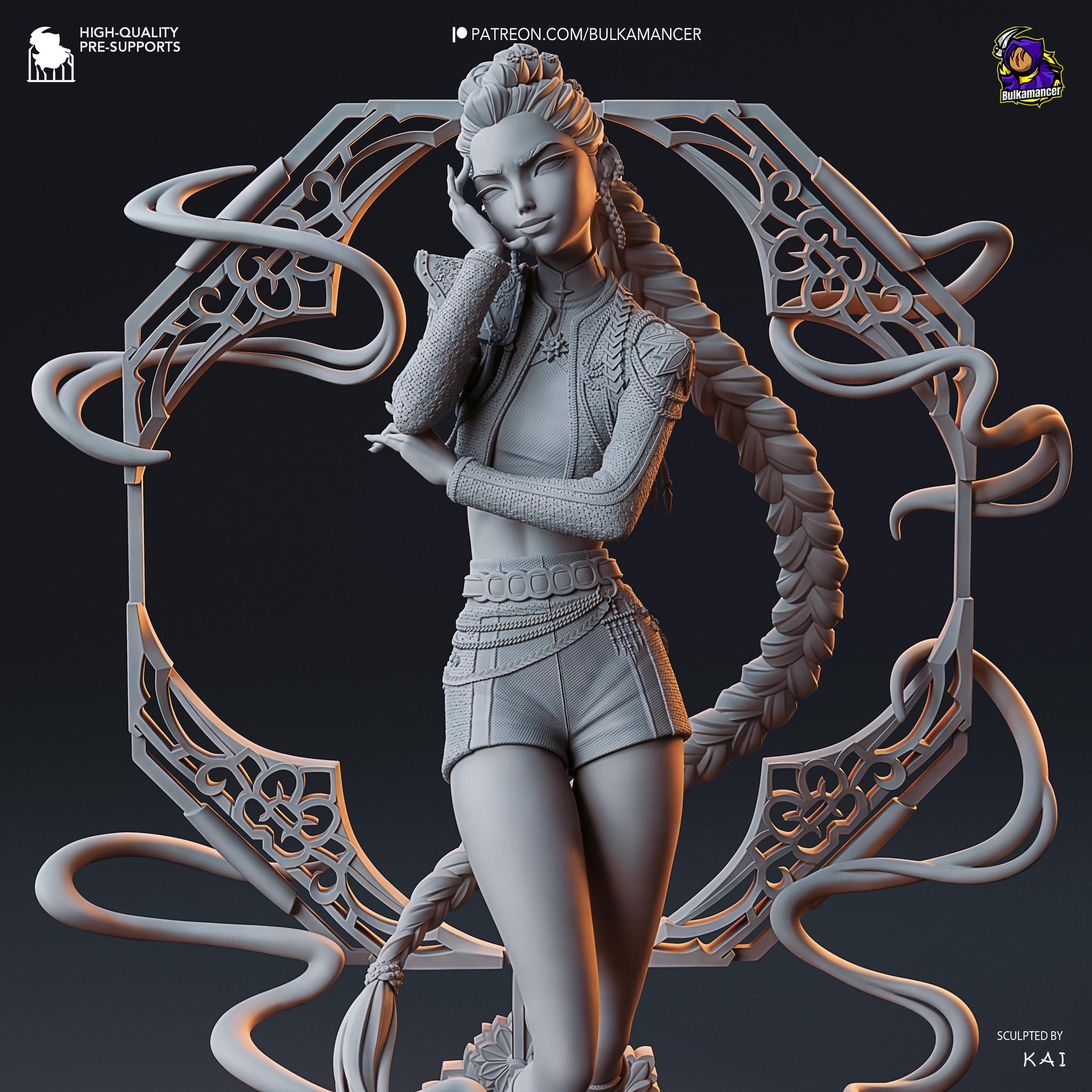 Golden Vocalist” – Unpainted Resin Statue by Bulkmancer | K-Pop Demon Hunter
