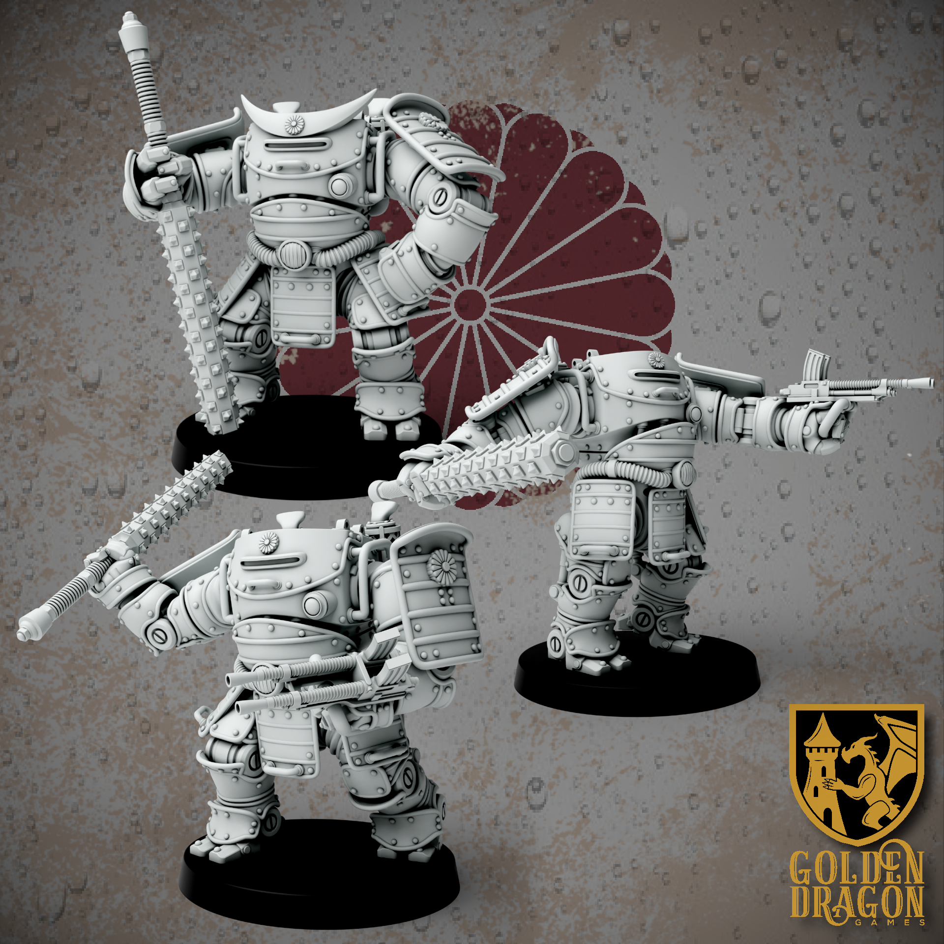 Empire of Japan- ShugoYoroi x3 | Armored Samurai Battlesuit | GoldenDragon Games
