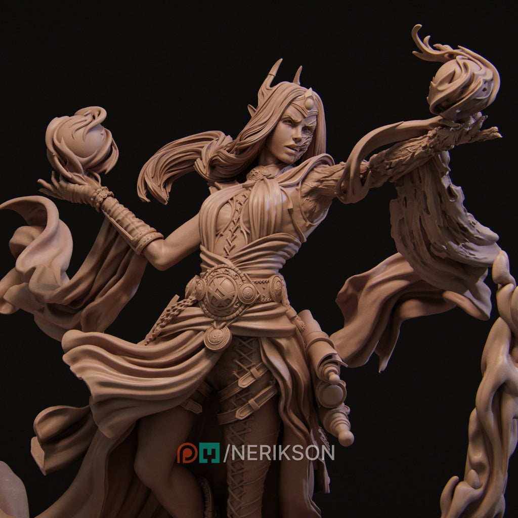 Price of Magic | Fantasy Sorceress Miniature by Nerikson | Unpainted Resin Model
