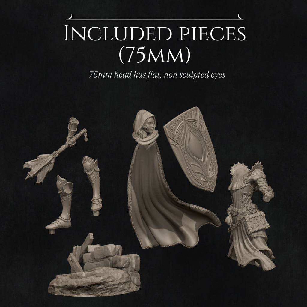 Madeleine Cleric of Light | Fantasy Cleric Figure | Unpainted Resin Display