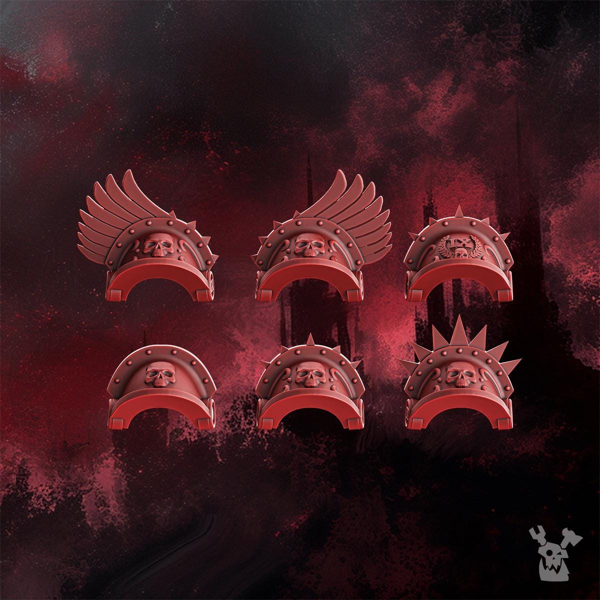 Crimson Wing Shoulder Pads x20 - Grimdark - Blood Angel Proxy