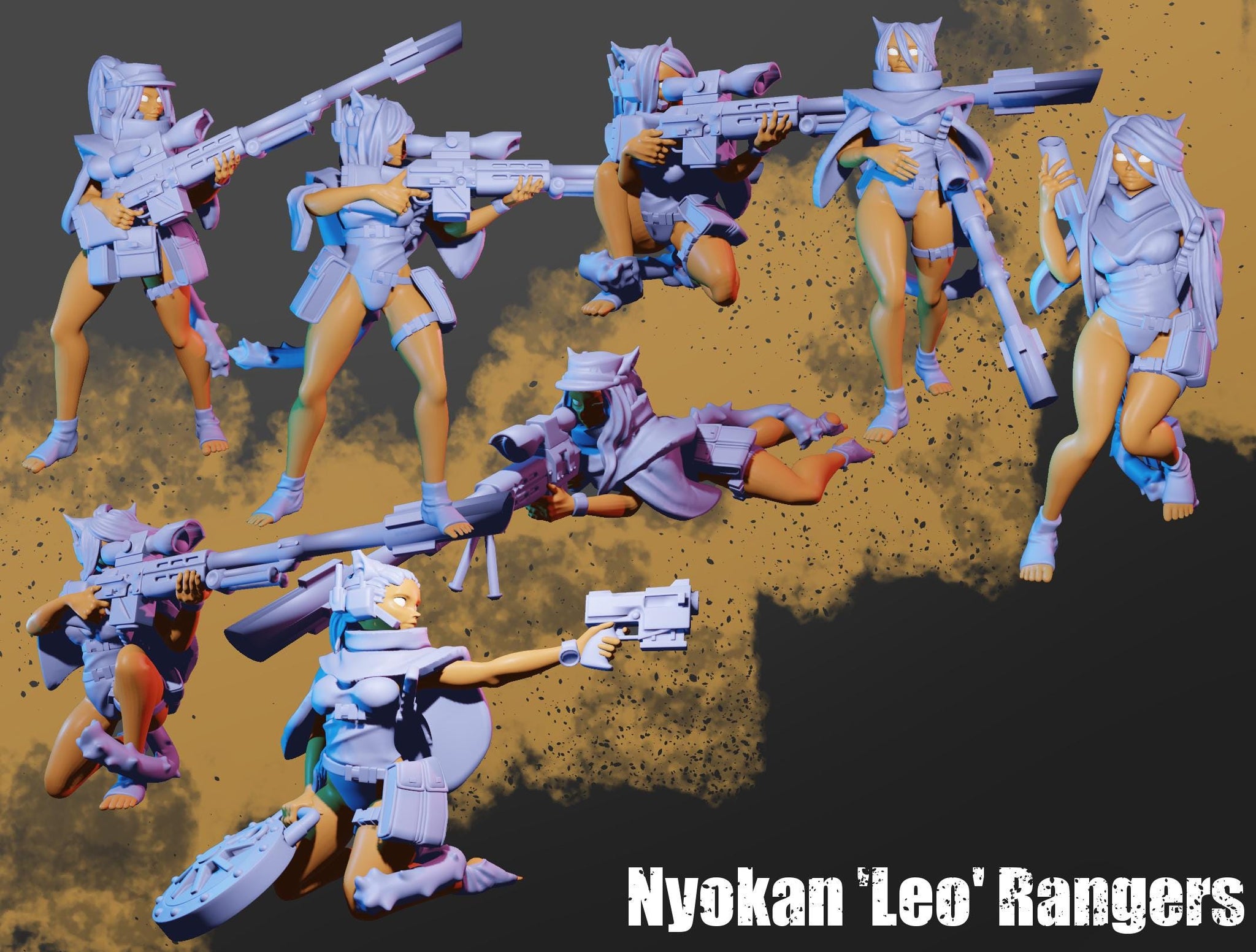 Nyokan Rangers – Sci-Fi Infantry Squad | Female Ranger Troops | Imperial Guard-Style Proxy Miniatures