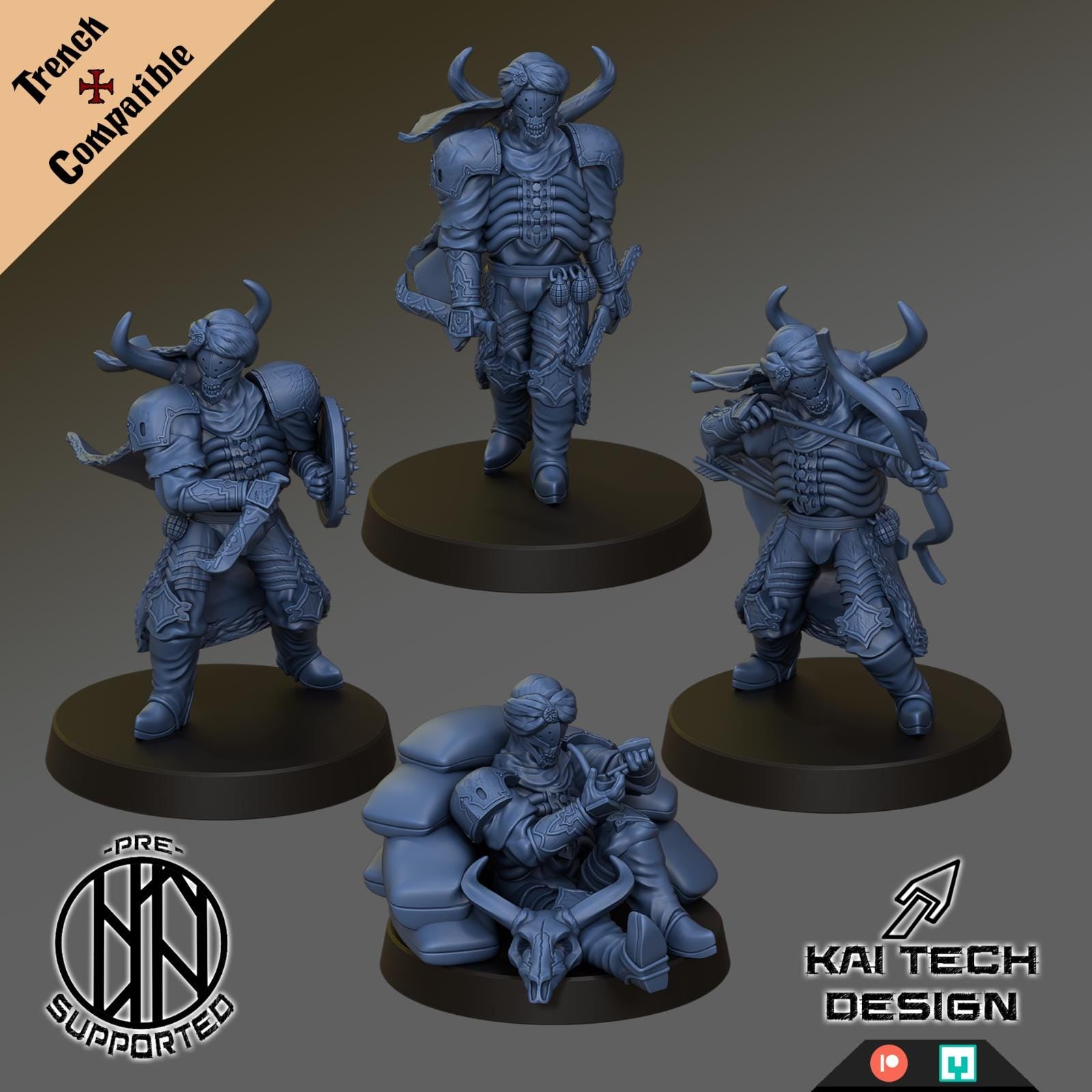 Trench Crusade Proxy - Sultanate Assassin x4 With trench Bases