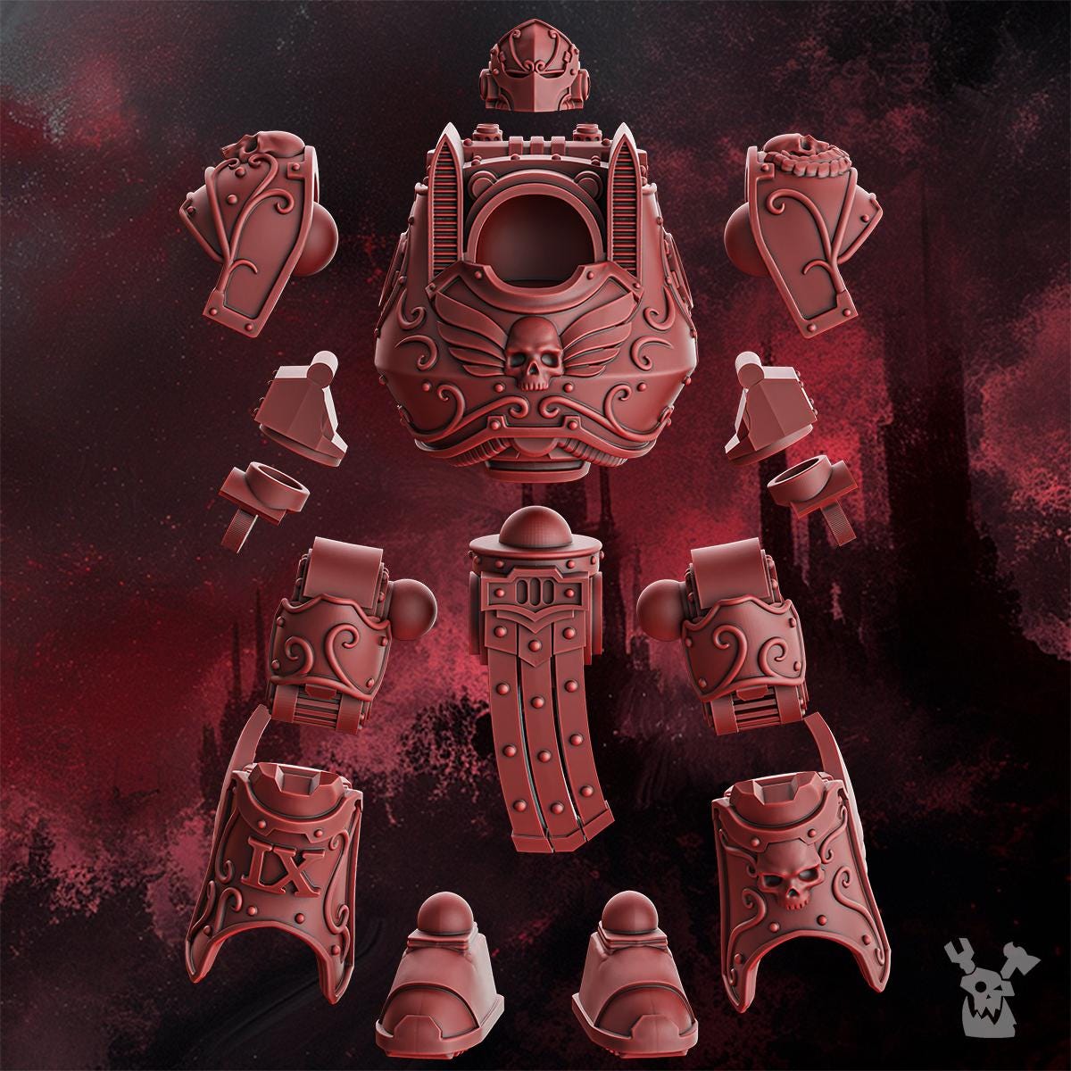 Crimson Wing Anciant Walker - DakkaDakka - Blood Angels proxy - HH - Dreadnought