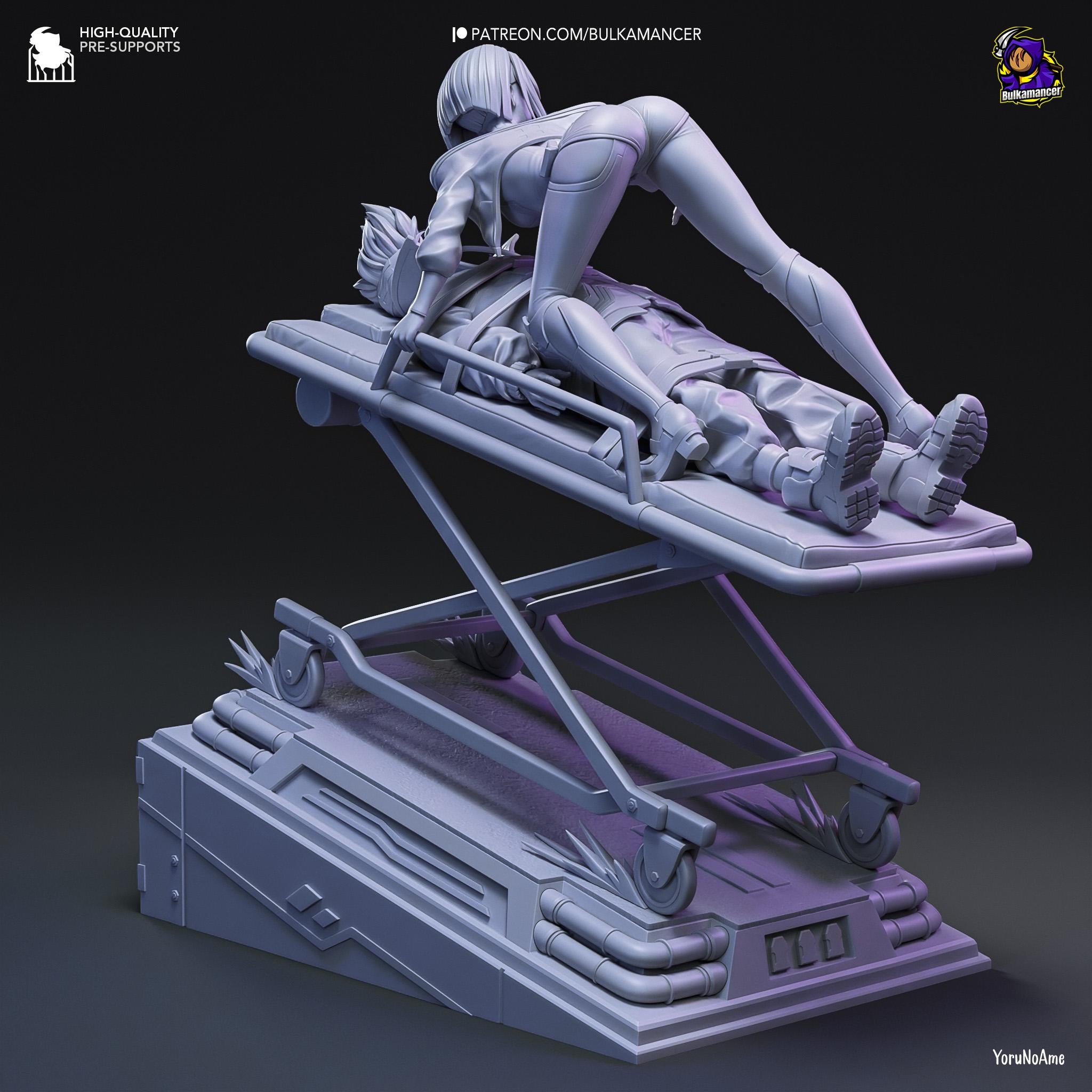 Lucy & David Unpainted Resin Figurine | Cyberpunk Edgerunners Collector Statue