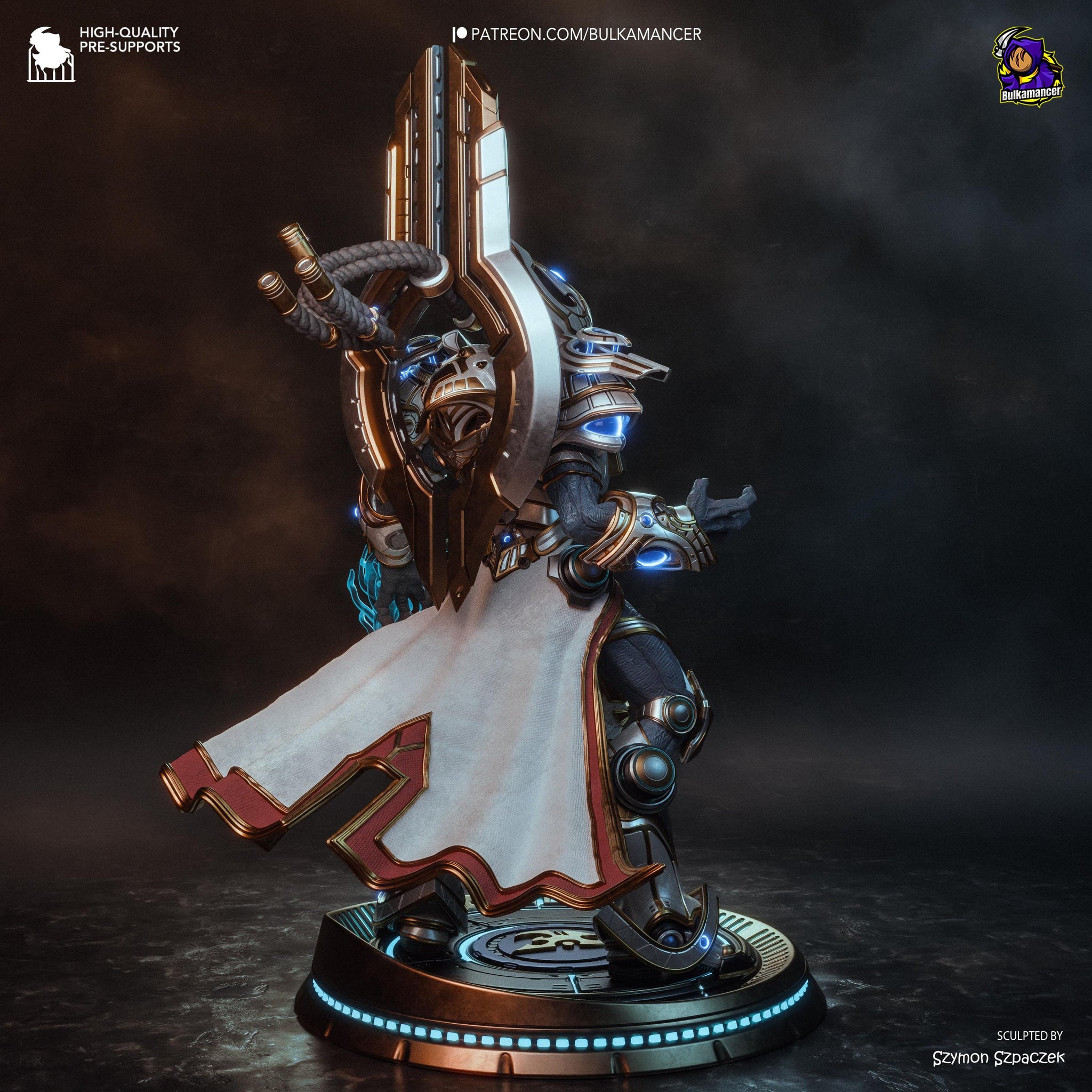Hierarch of the Firstborn – Large Sci-Fi Display Statue | 3D Printed Resin Sculpture | Unpainted Collectible