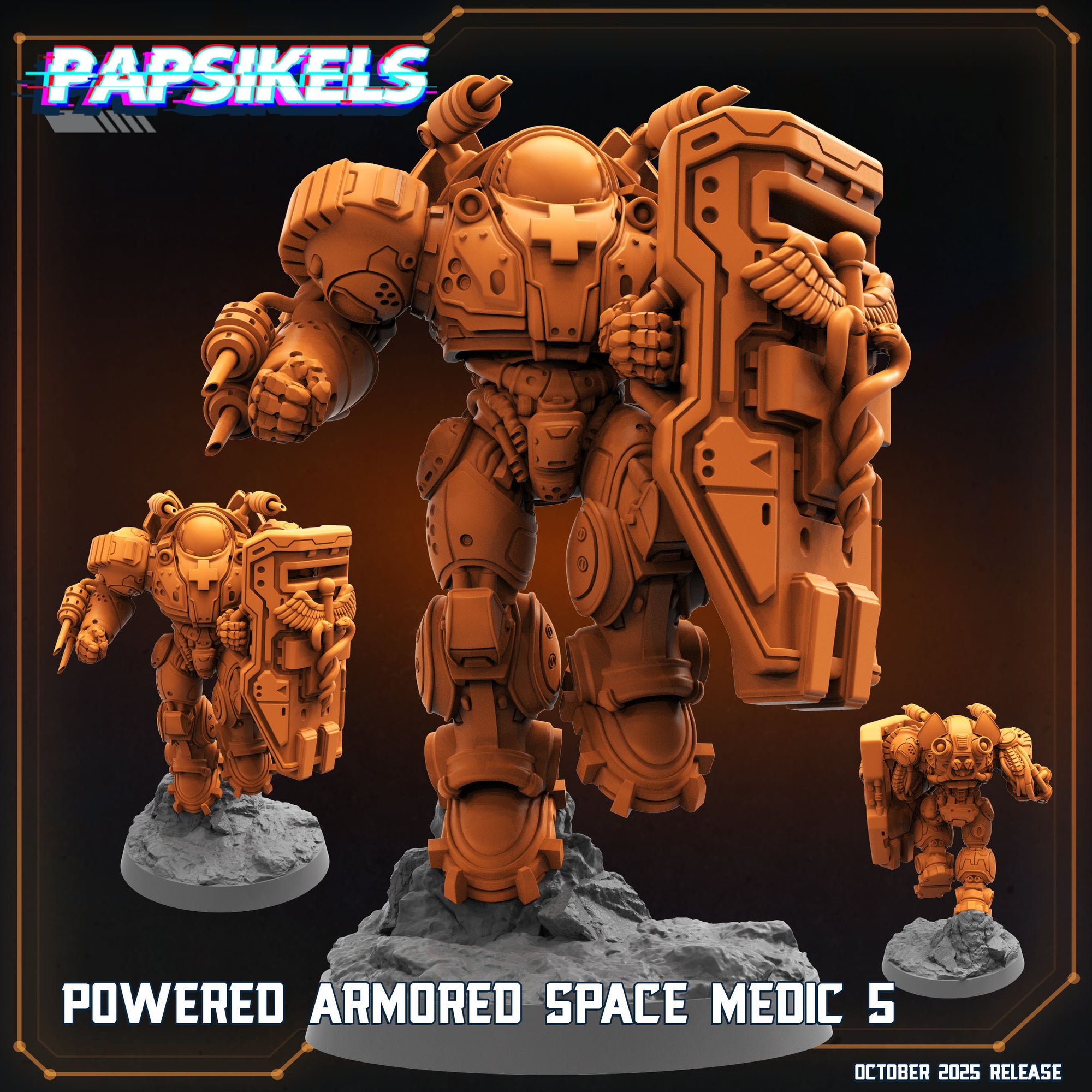 Power Armored Space Medic x5  |  Sci-Fi Medic | Papsikels | WH & OPR Compatible