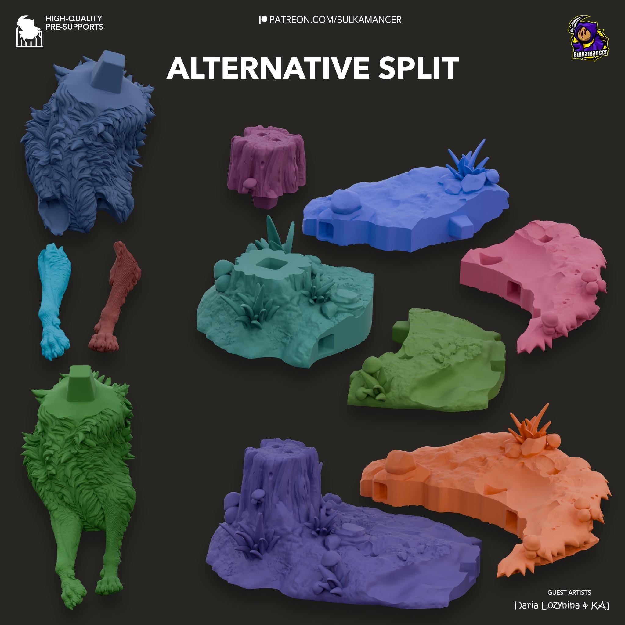 a bunch of different colored rocks on a black background