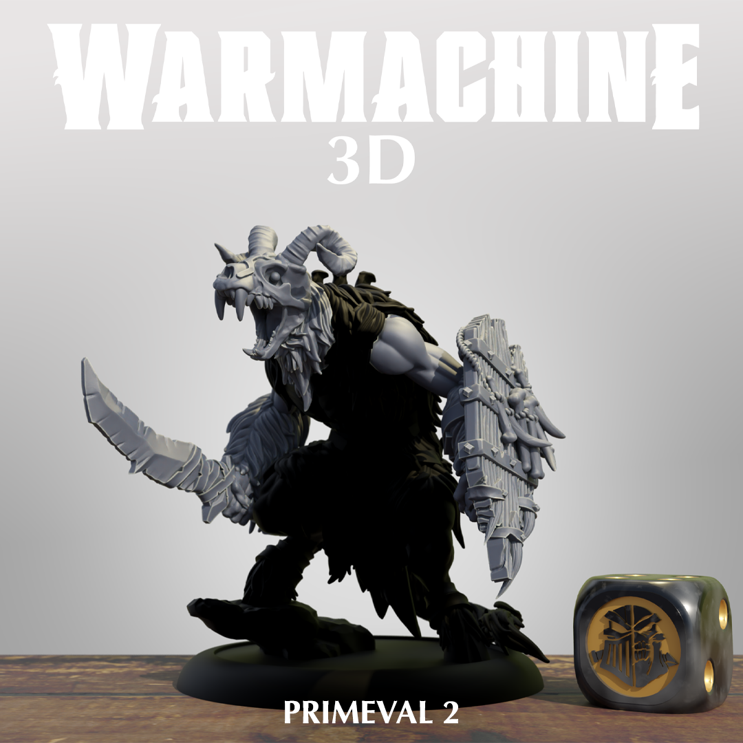 a 3D model of a fantasy creature, possibly a dragon or serpent, with a large sword and a shield, along with a dice.