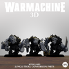 three 3D models of jungle troll characters, each holding various weapons, arranged in a row.