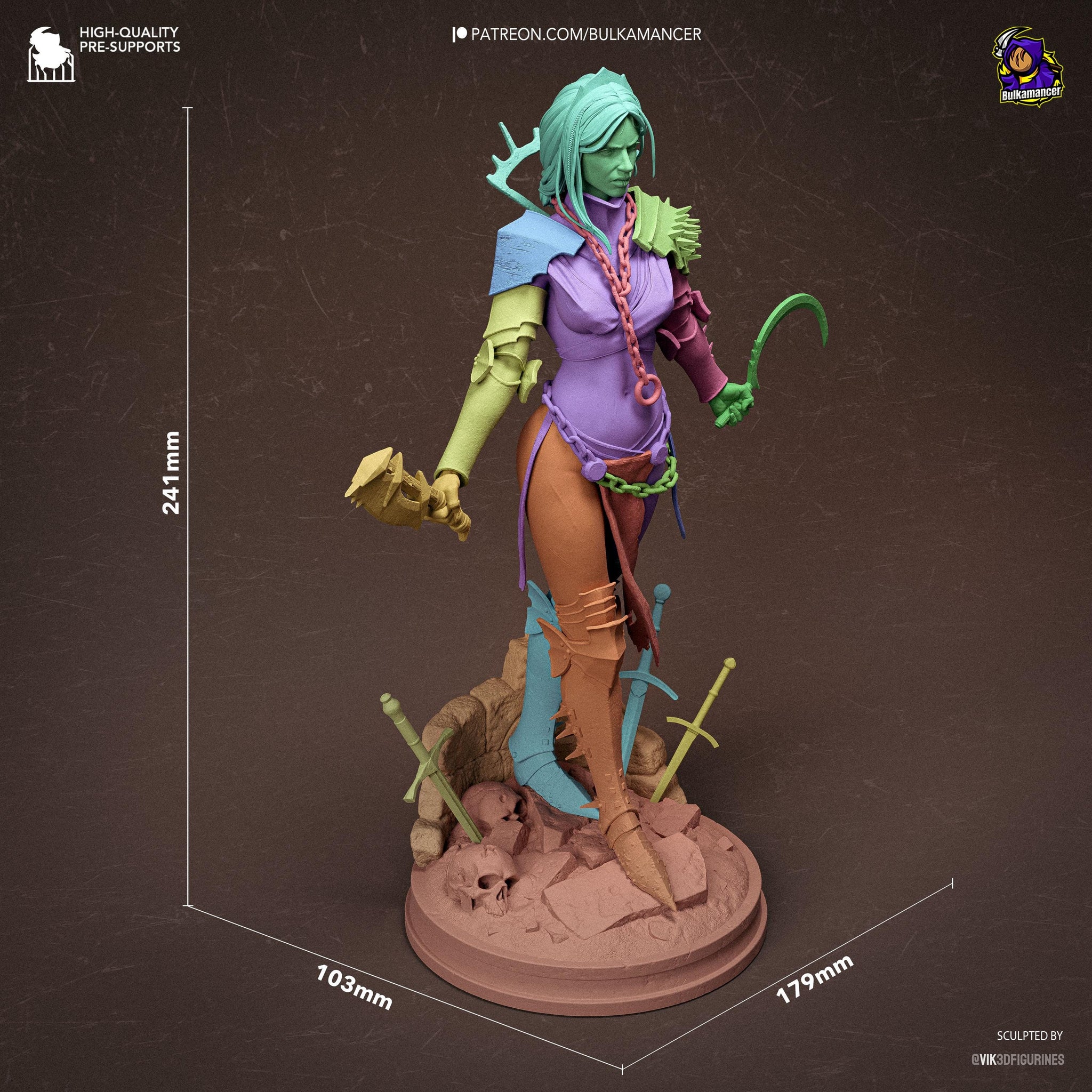 Clang – Dark Fantasy Executioner Display Statue | 3D Printed Resin Figure | Unpainted Collector Model
