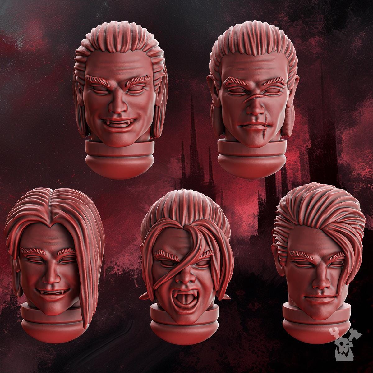 Crimson Wing Handsome Heads x20 - Blood Angel Proxy - Grimdark - Heresy - 40k